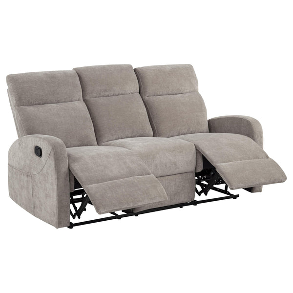 Coaster Furniture Hamilton 603371 Chenille Upholstered Manual Reclining Sofa - Sand