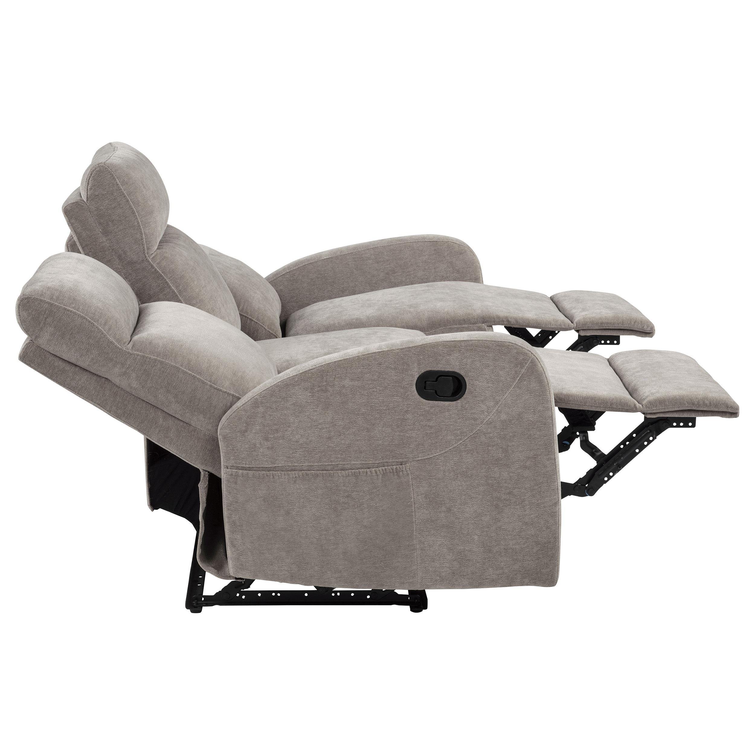  Coaster Furniture Hamilton 603371 Chenille Upholstered Manual Reclining Sofa - Sand IMAGE 12