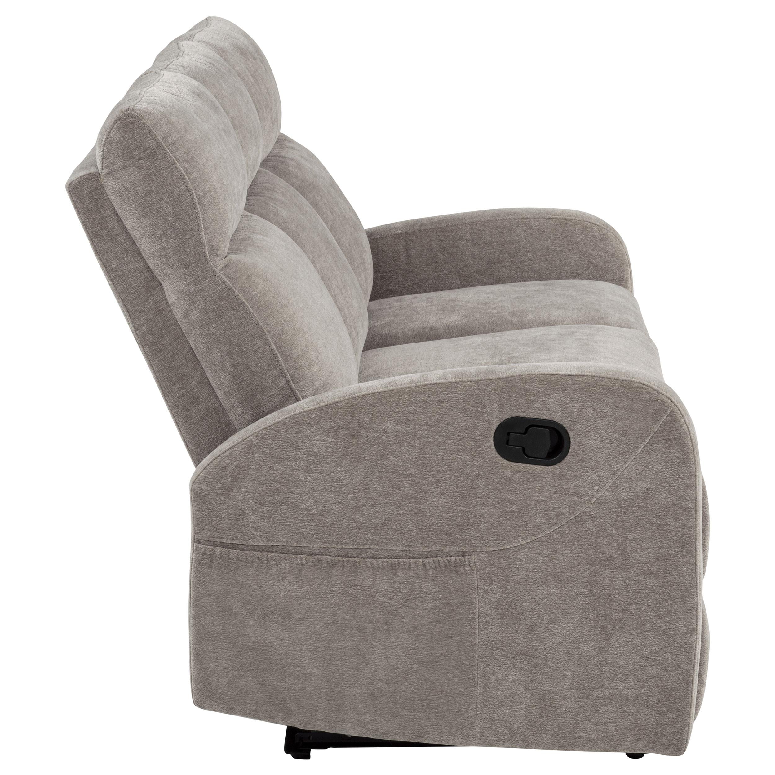  Coaster Furniture Hamilton 603371 Chenille Upholstered Manual Reclining Sofa - Sand IMAGE 8