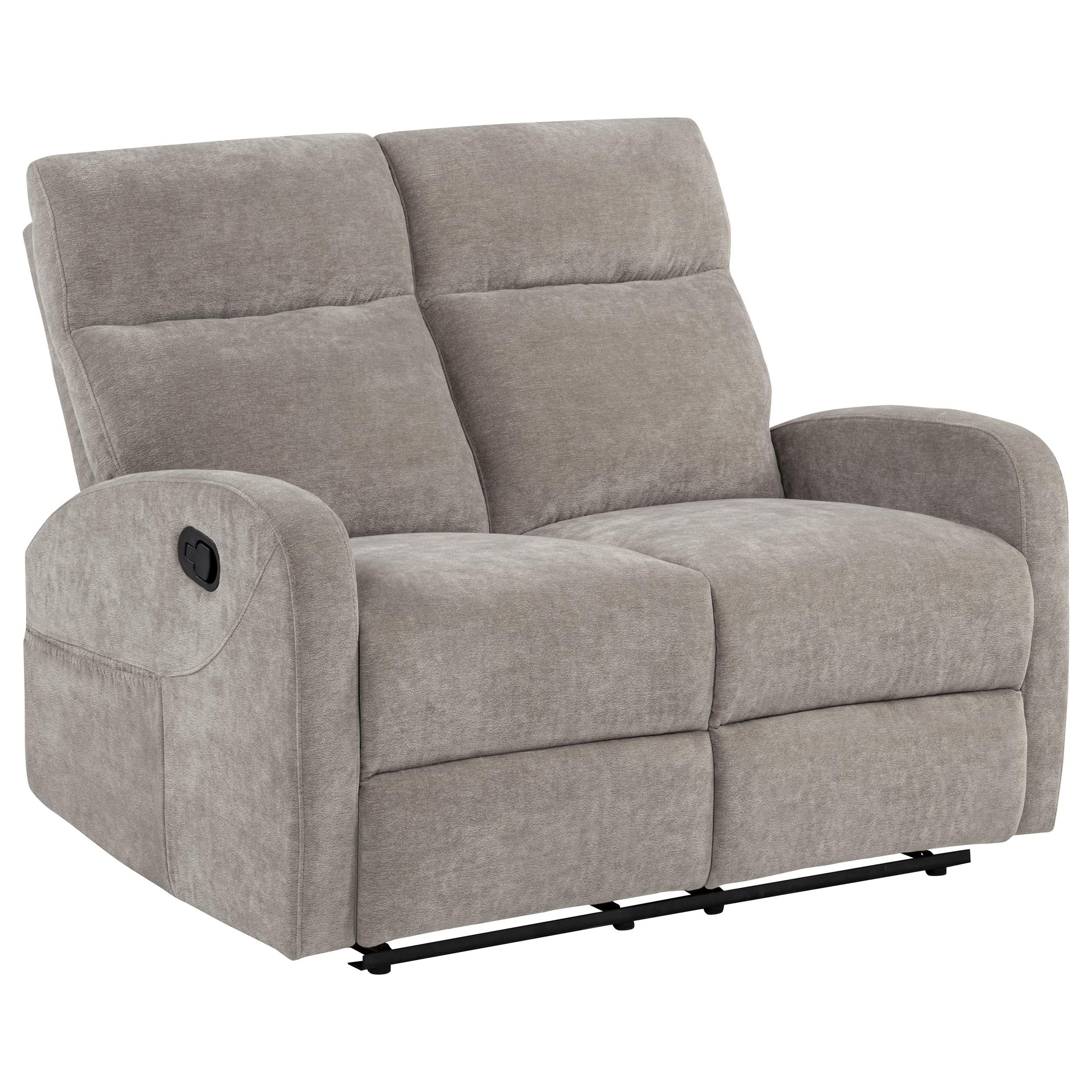  Coaster Furniture Hamilton 603372 Chenille Upholstered Manual Reclining Loveseat - Sand IMAGE 8
