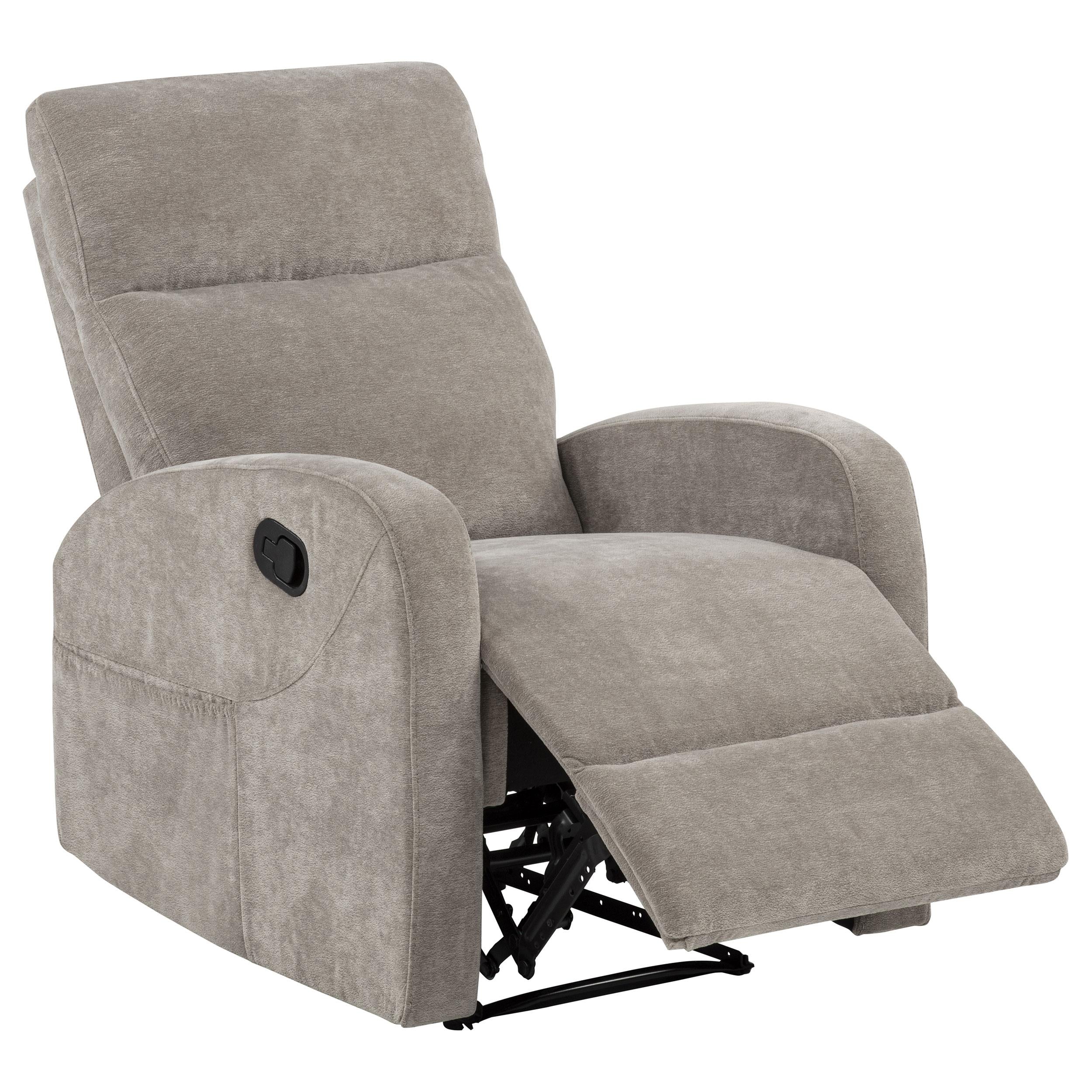  Coaster Furniture Hamilton 603373 Chenille Upholstered Manual Glider Recliner - Sand IMAGE 10