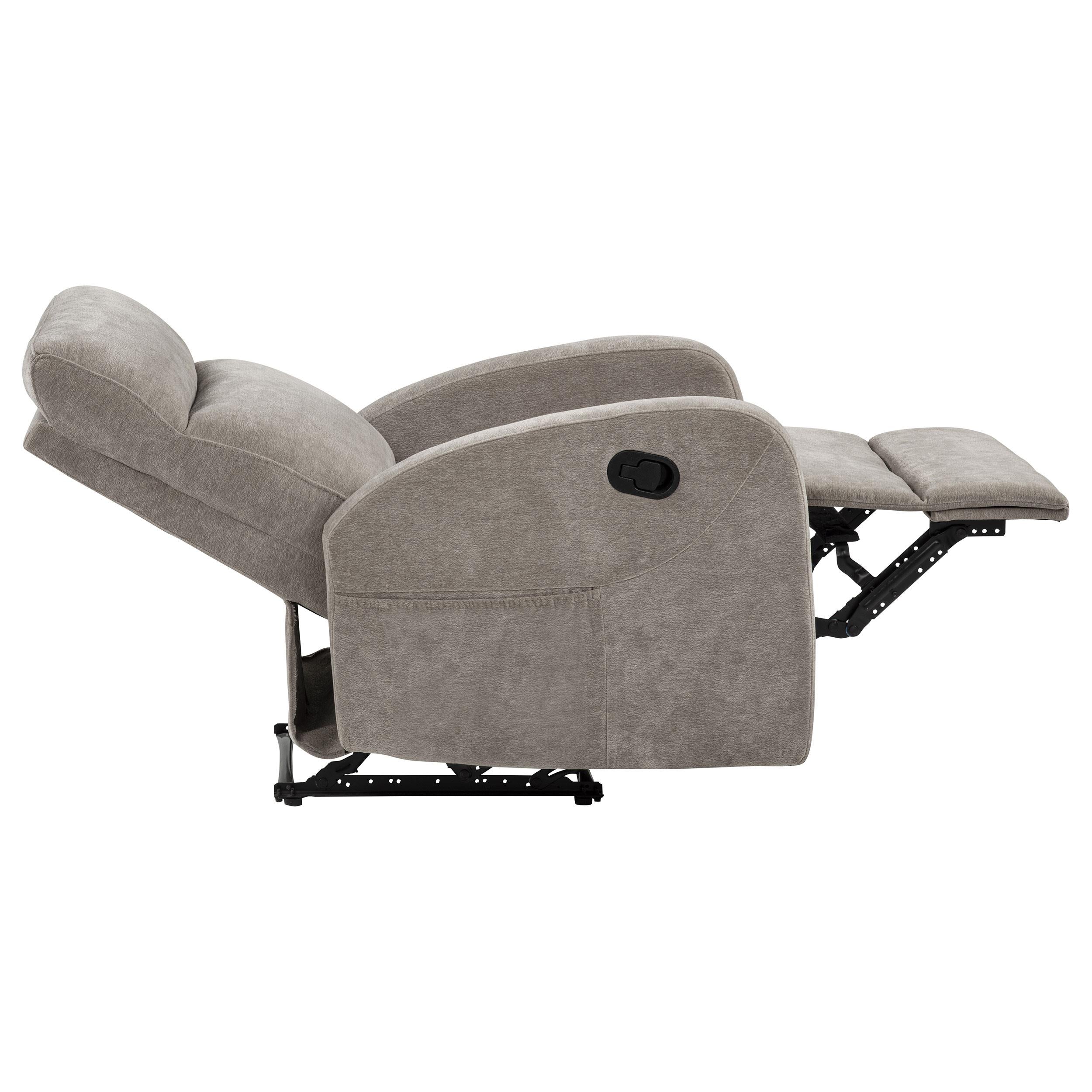  Coaster Furniture Hamilton 603373 Chenille Upholstered Manual Glider Recliner - Sand IMAGE 7