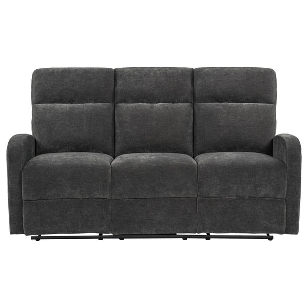 Coaster Furniture Hamilton 603374 Chenille Upholstered Manual Reclining Sofa - Charcoal Grey