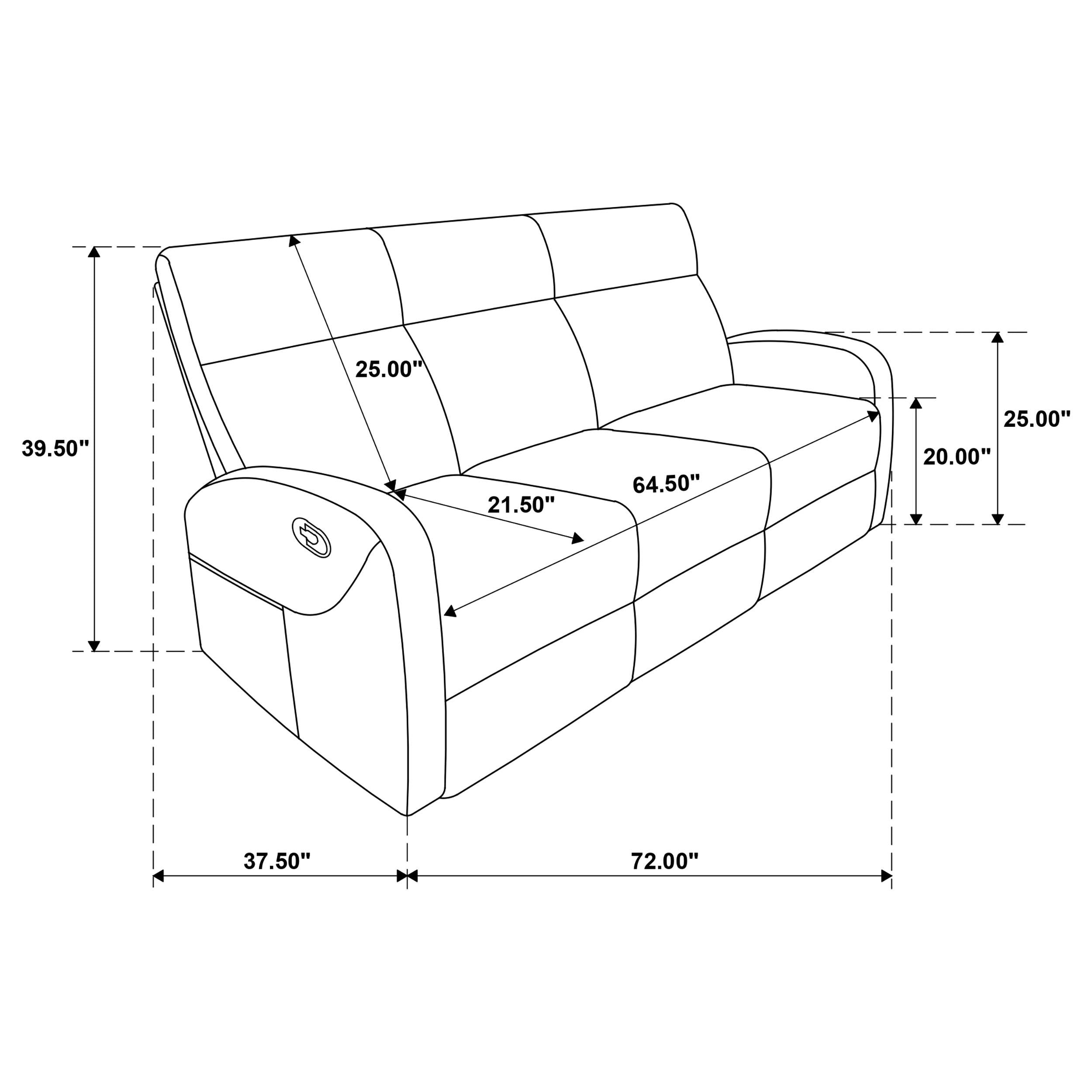  Coaster Furniture Hamilton 603374 Chenille Upholstered Manual Reclining Sofa - Charcoal Grey IMAGE 7