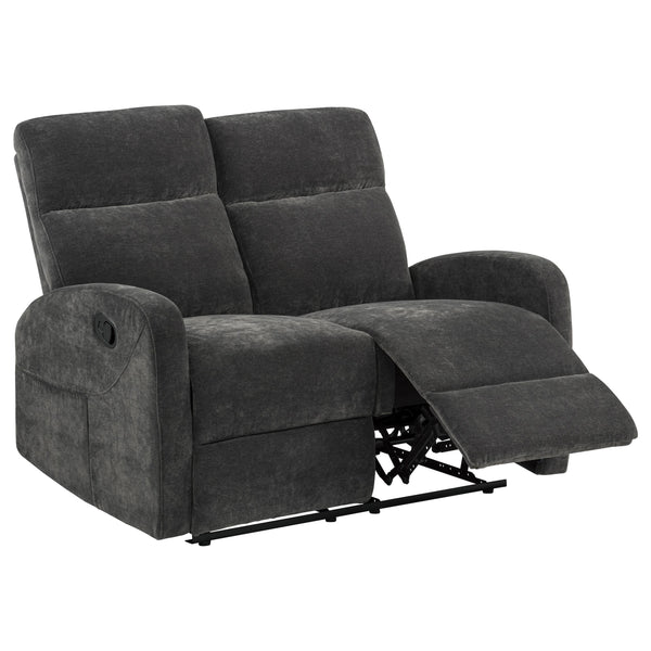 Coaster Furniture Hamilton 603375 Chenille Upholstered Manual Reclining Loveseat - Charcoal Grey