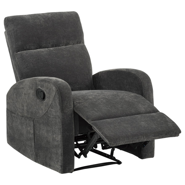 Coaster Furniture Hamilton 603376 Chenille Upholstered Manual Glider Recliner - Charcoal Grey