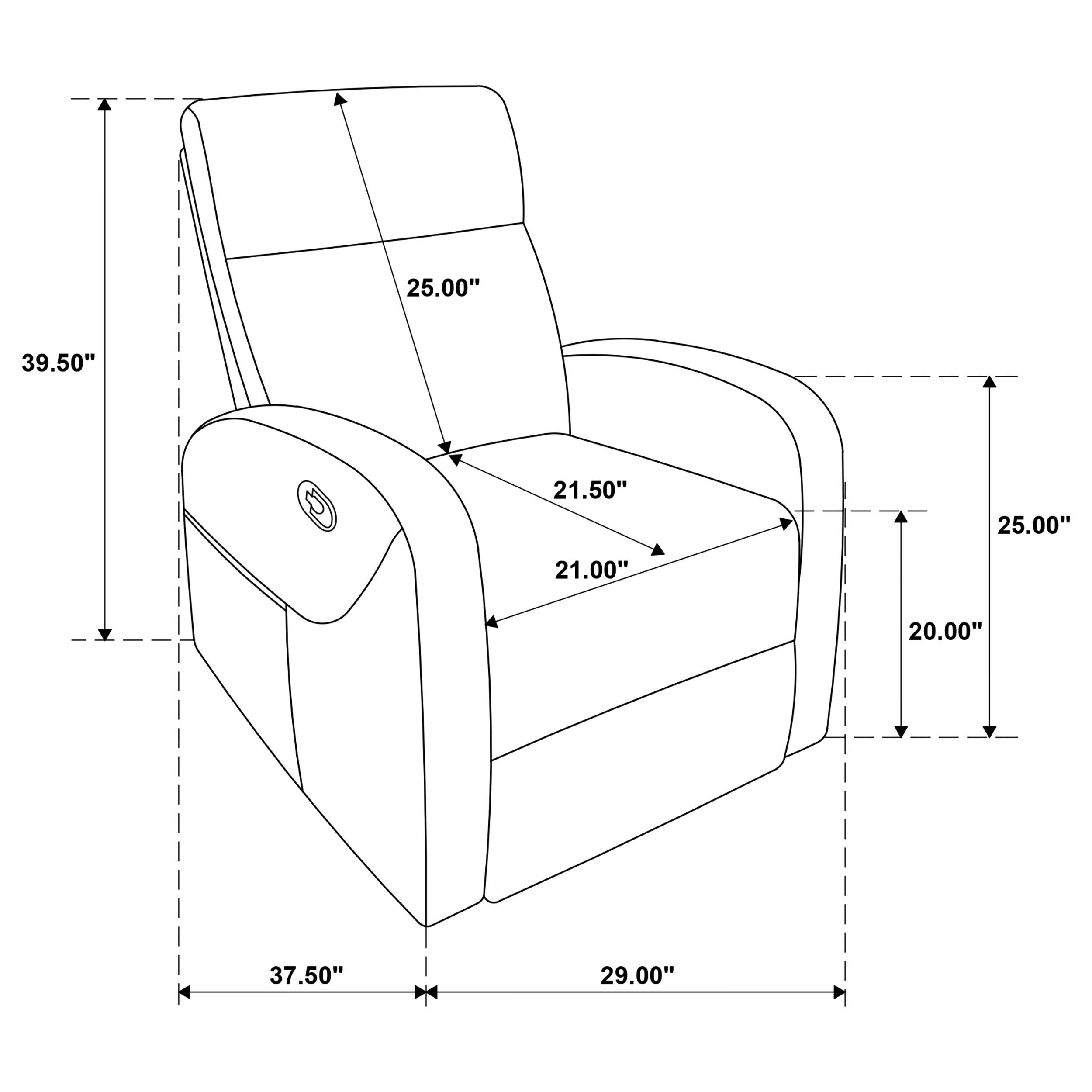  Coaster Furniture Hamilton 603376 Chenille Upholstered Manual Glider Recliner - Charcoal Grey IMAGE 7
