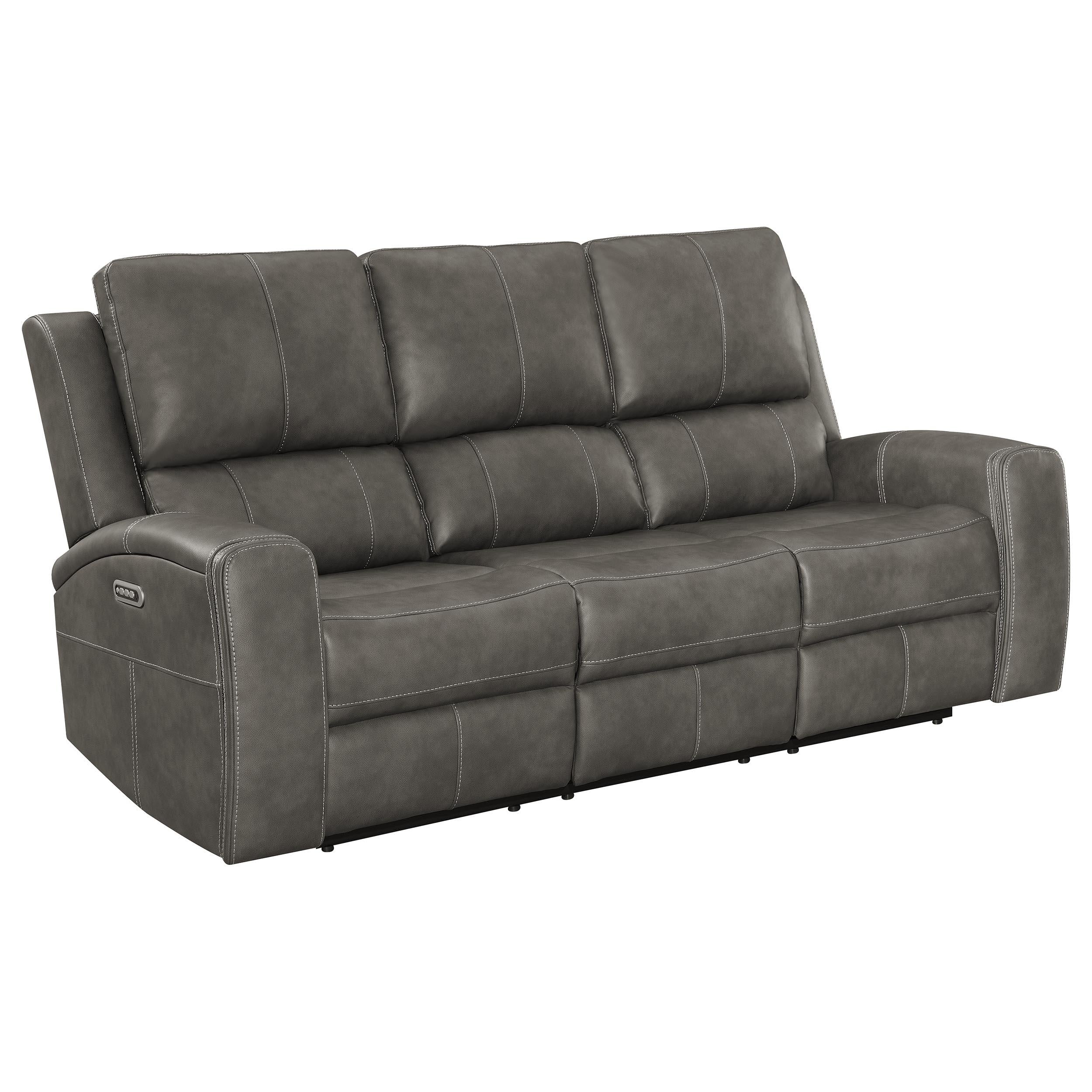  Coaster Furniture Brickston 603431PPP Triple Power Reclining Sofa - Charcoal IMAGE 1
