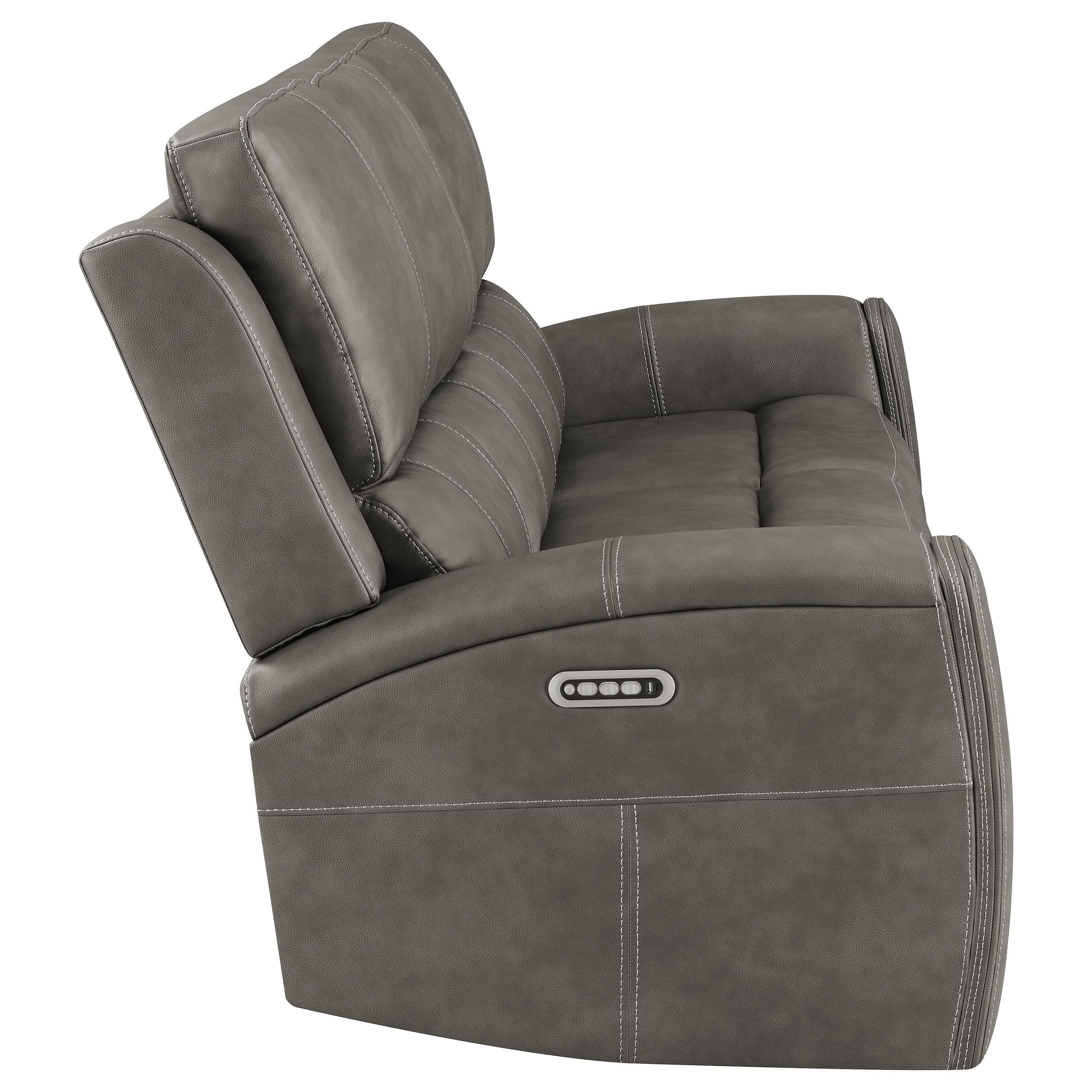  Coaster Furniture Brickston 603431PPP Triple Power Reclining Sofa - Charcoal IMAGE 5