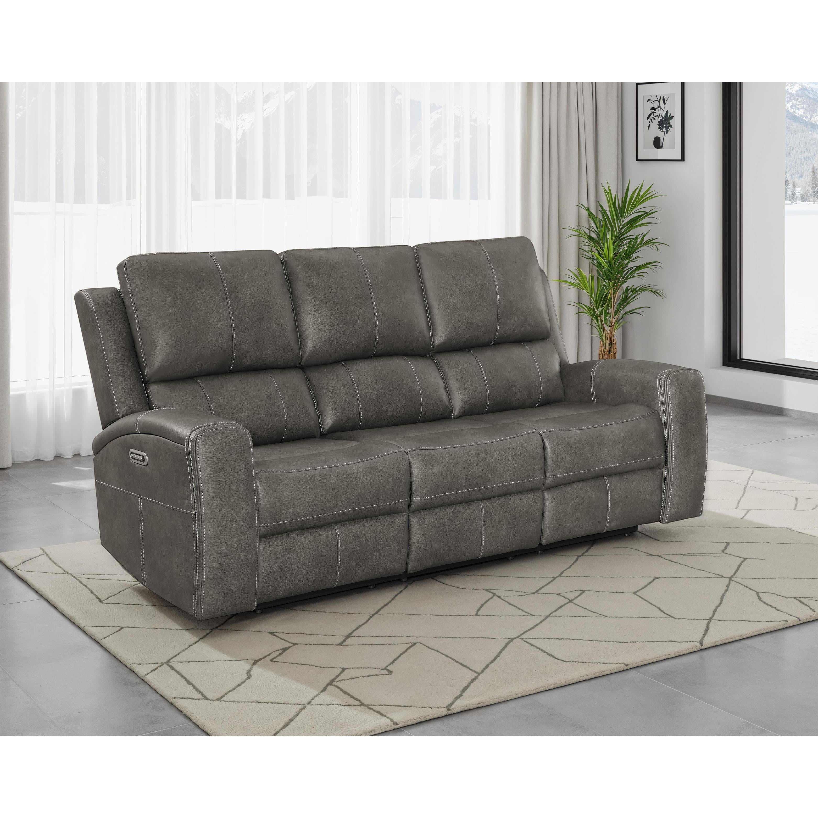 Coaster Furniture Brickston 603431PPP Triple Power Reclining Sofa - Charcoal IMAGE 6