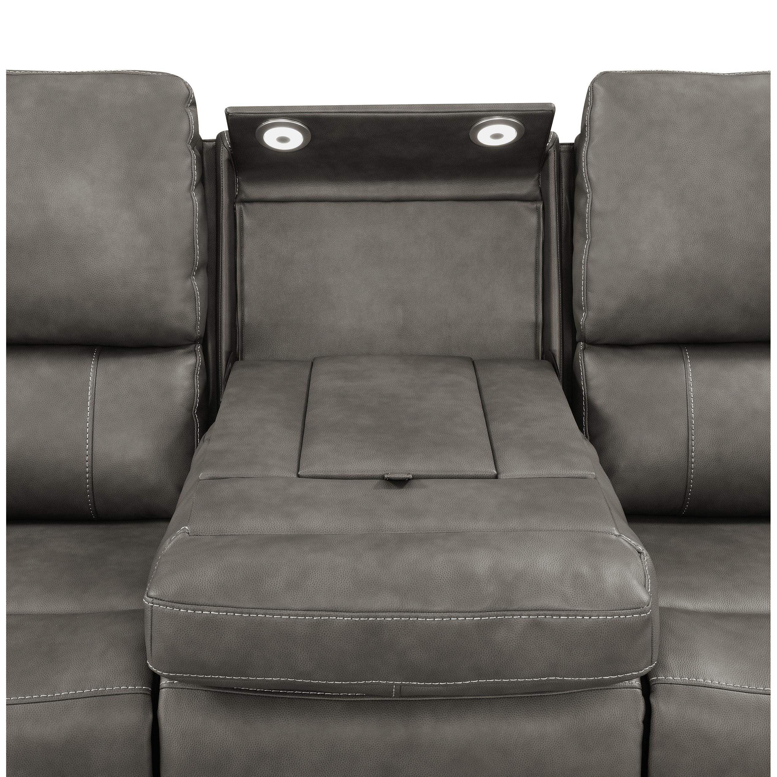  Coaster Furniture Brickston 603431PPP Triple Power Reclining Sofa - Charcoal IMAGE 7