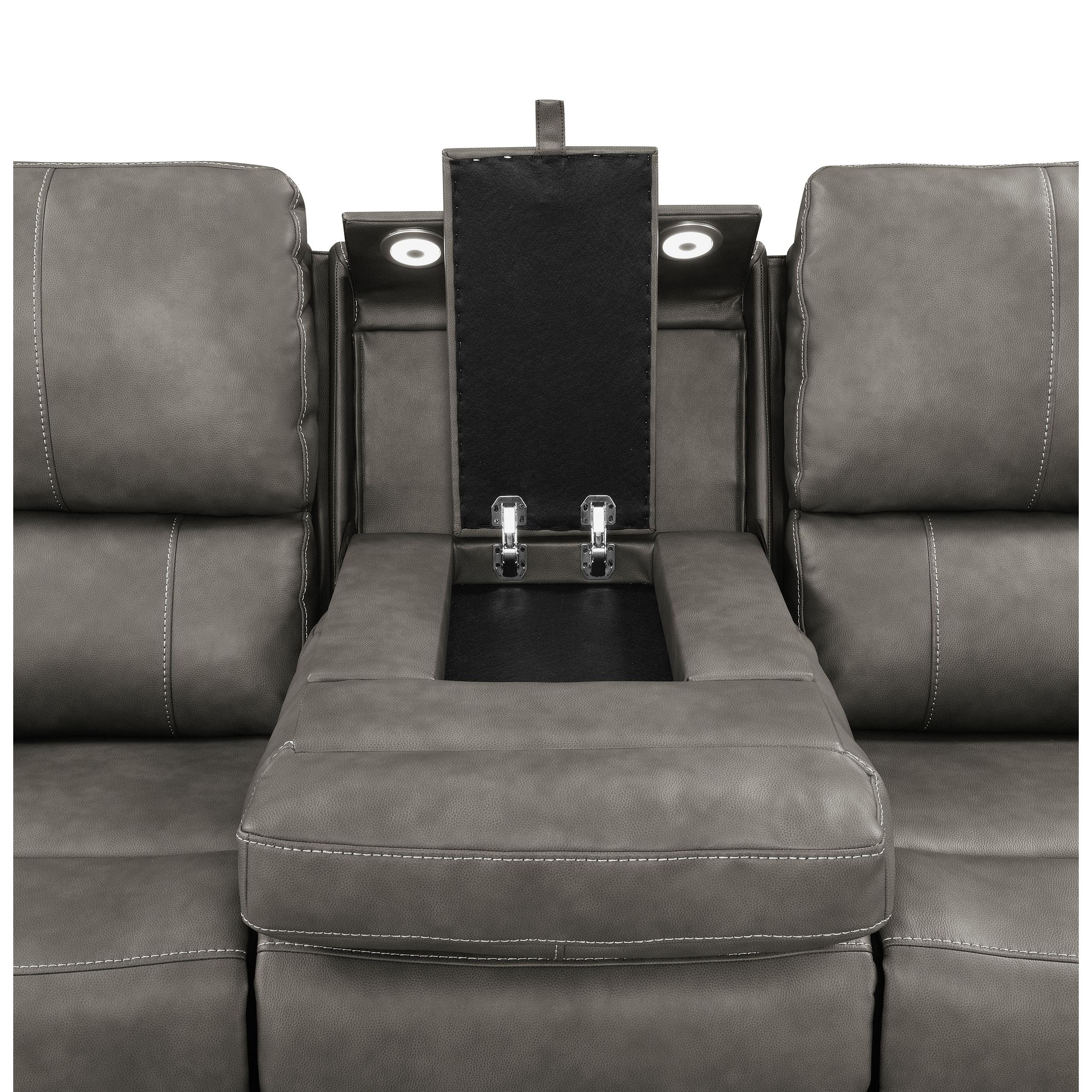  Coaster Furniture Brickston 603431PPP Triple Power Reclining Sofa - Charcoal IMAGE 8