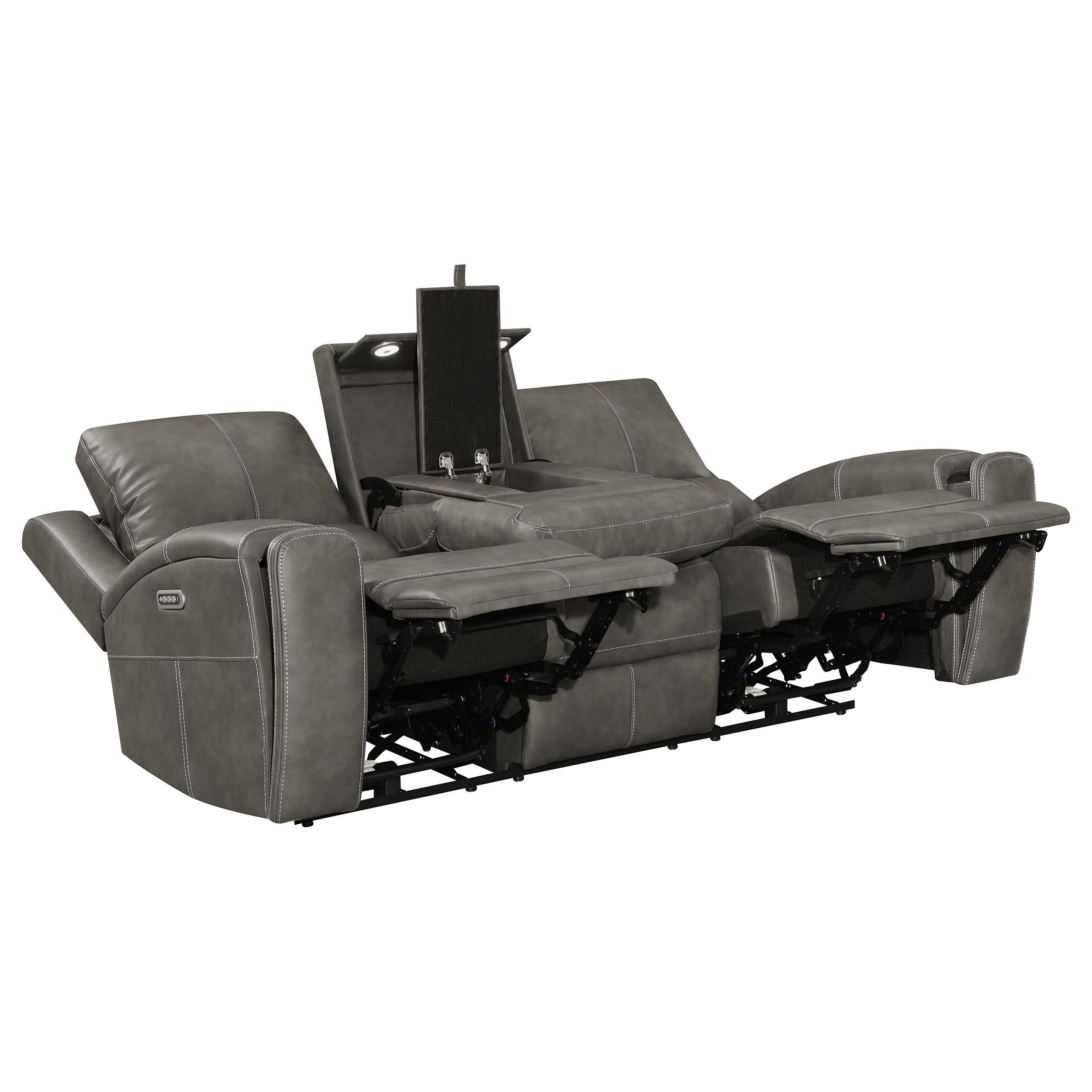  Coaster Furniture Brickston 603431PPP Triple Power Reclining Sofa - Charcoal IMAGE 9