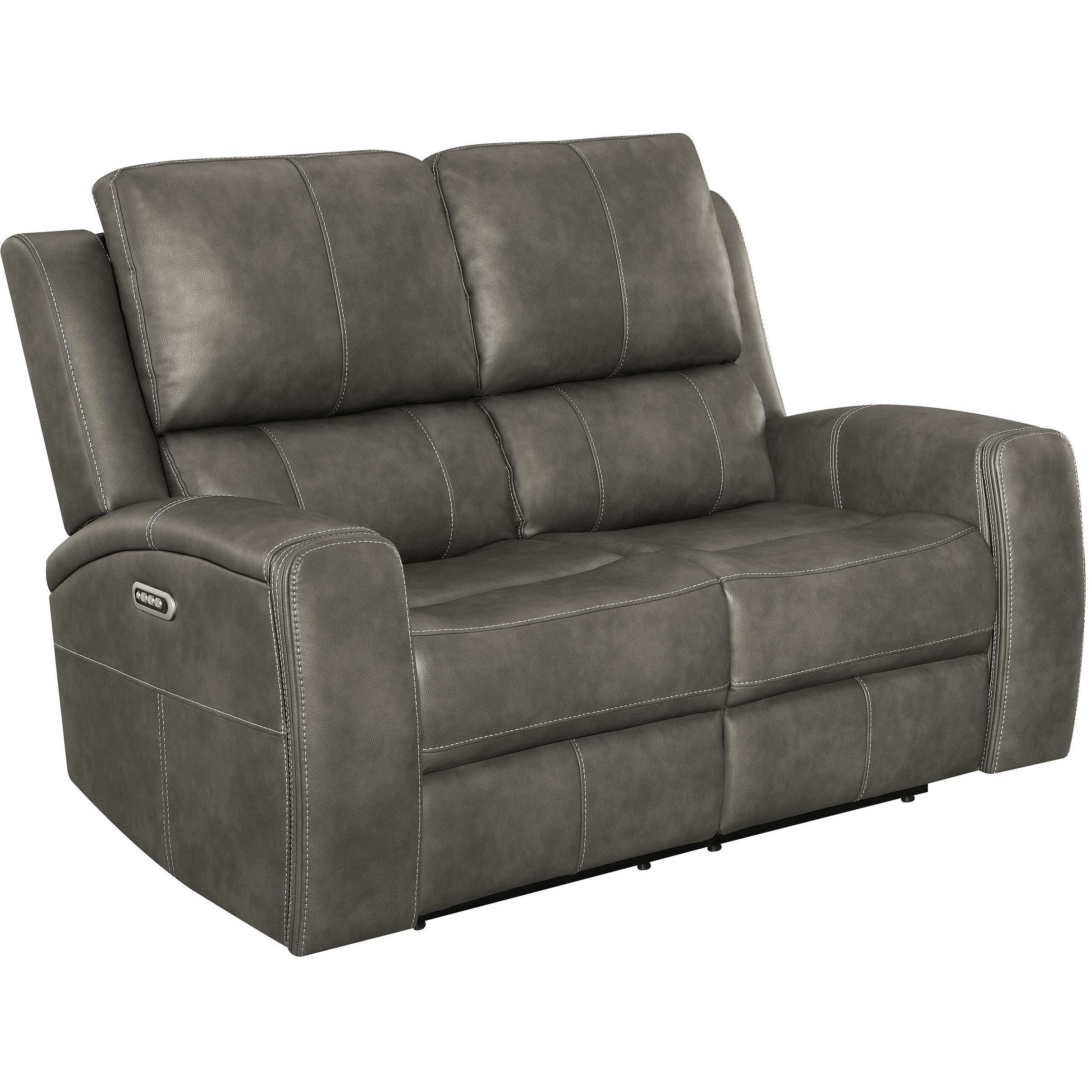  Coaster Furniture Brickston 603432PPP Triple Power Reclining Loveseat - Charcoal IMAGE 1