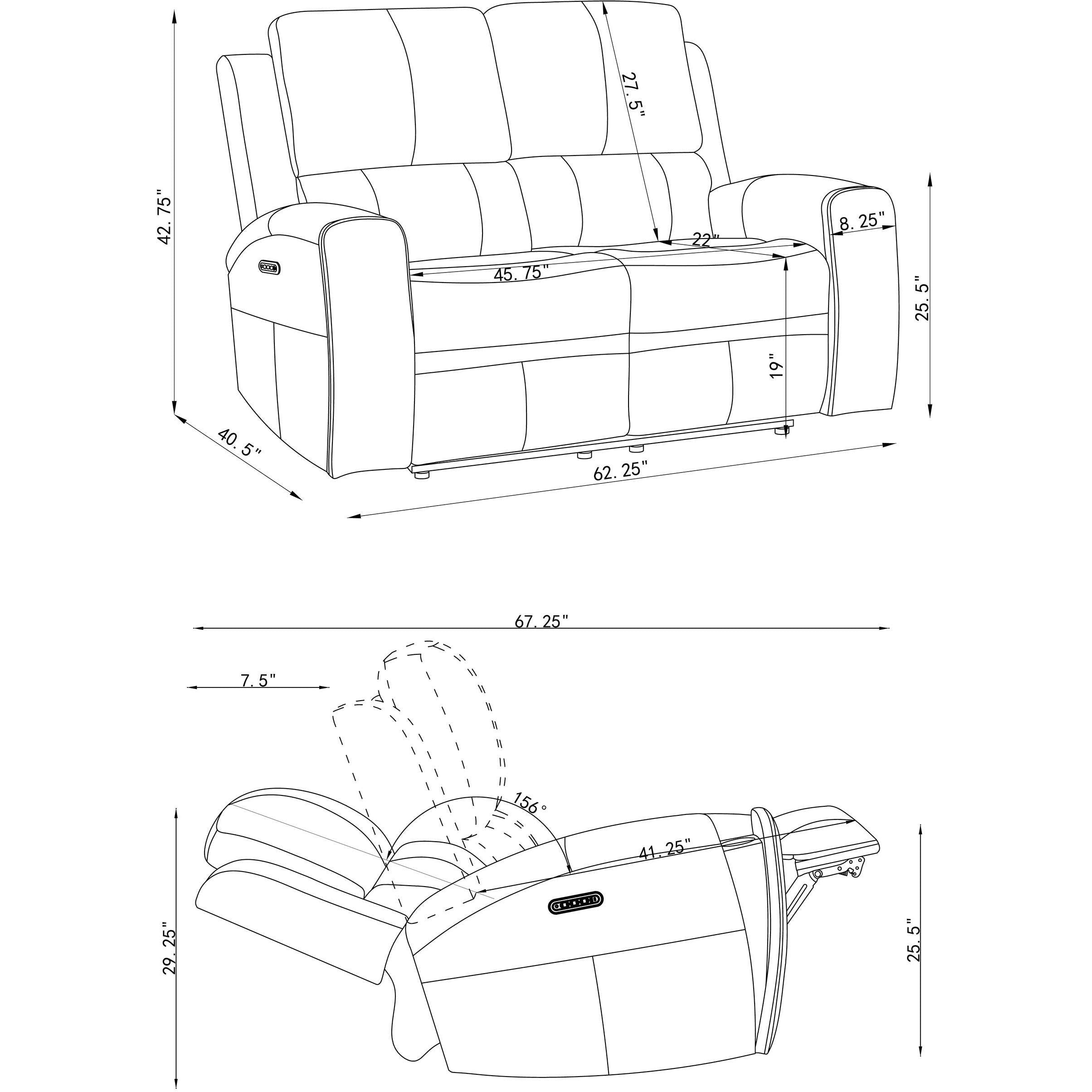  Coaster Furniture Brickston 603432PPP Triple Power Reclining Loveseat - Charcoal IMAGE 14