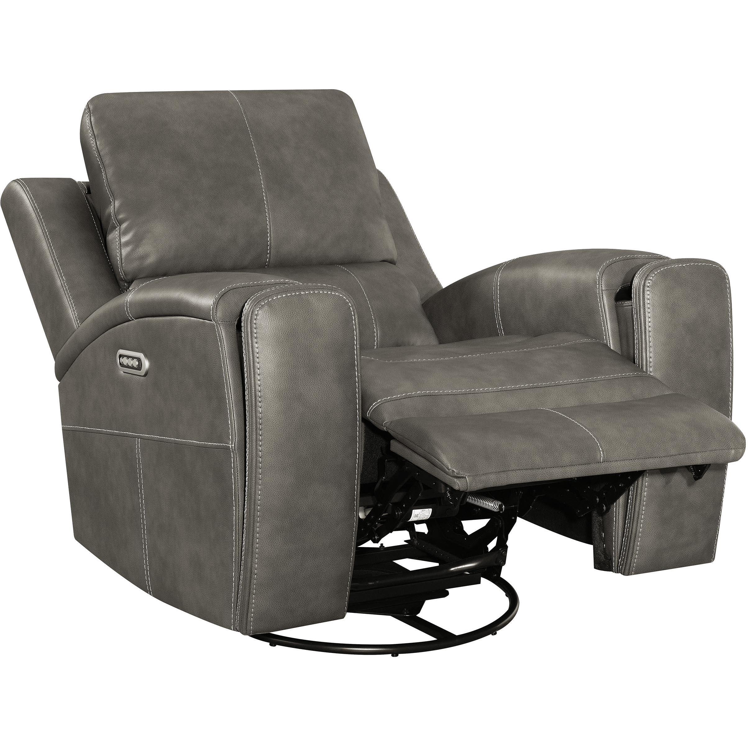  Coaster Furniture Brickston 603433PPP Triple Power Swivel Glider Recliner - Charcoal IMAGE 4