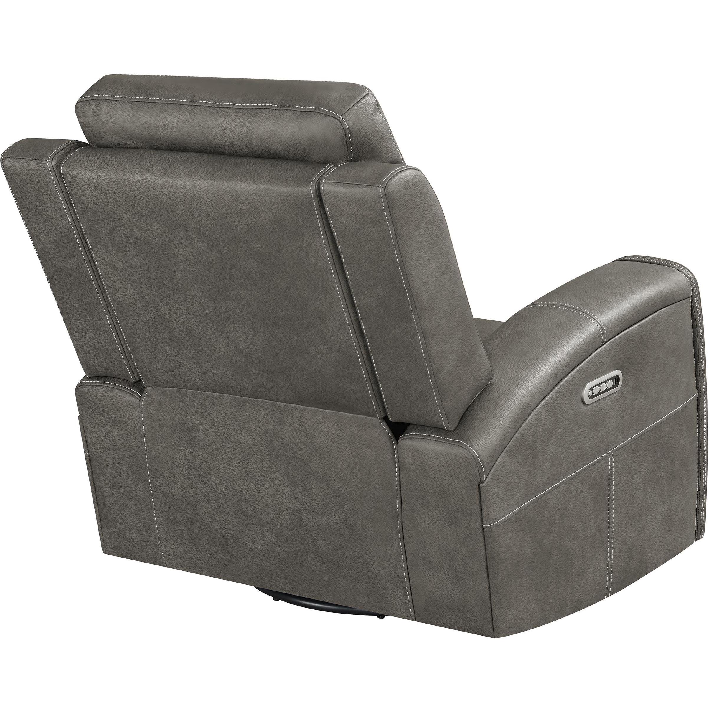  Coaster Furniture Brickston 603433PPP Triple Power Swivel Glider Recliner - Charcoal IMAGE 9