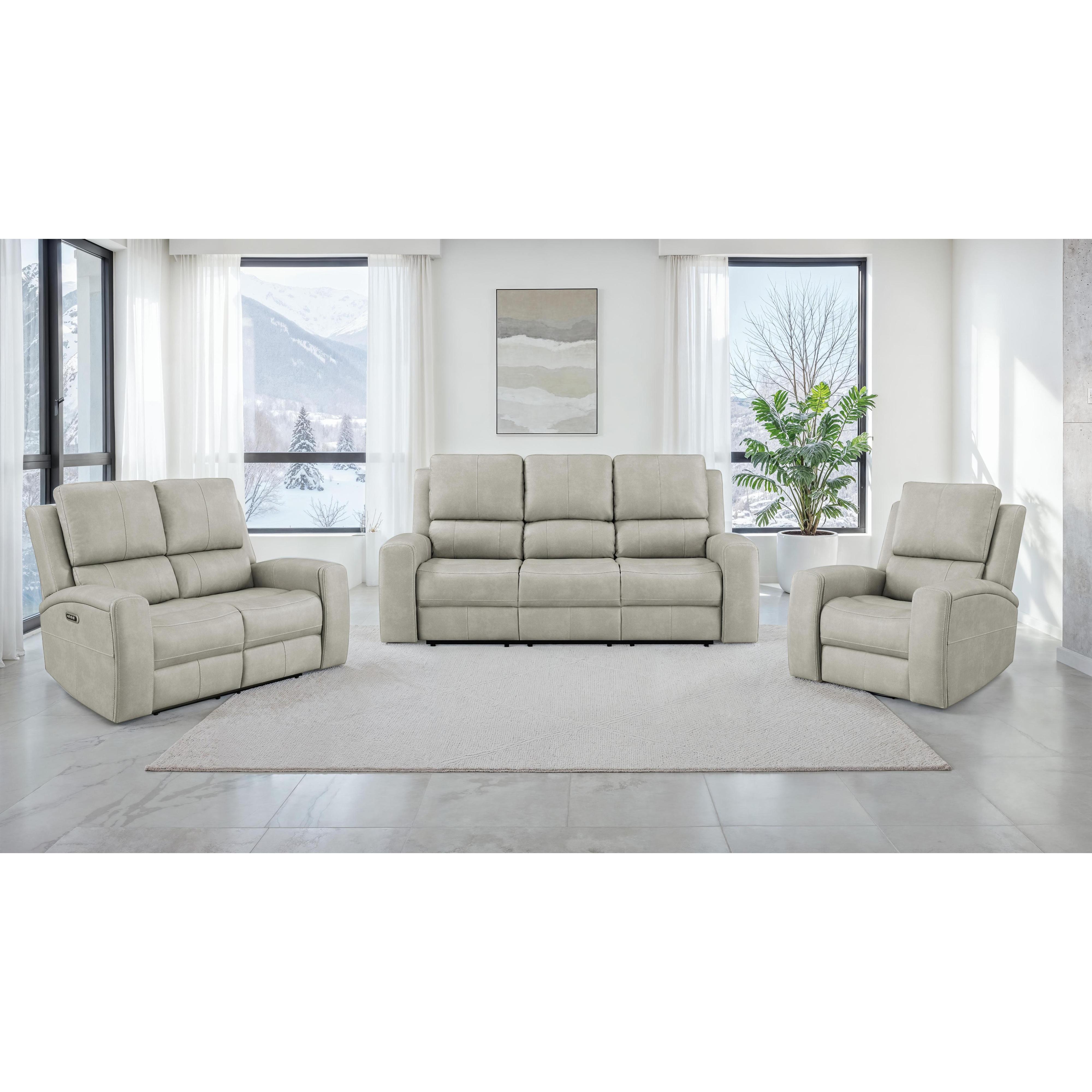  Coaster Furniture Brickston 603434PPP Triple Power Reclining Sofa - Grey IMAGE 15