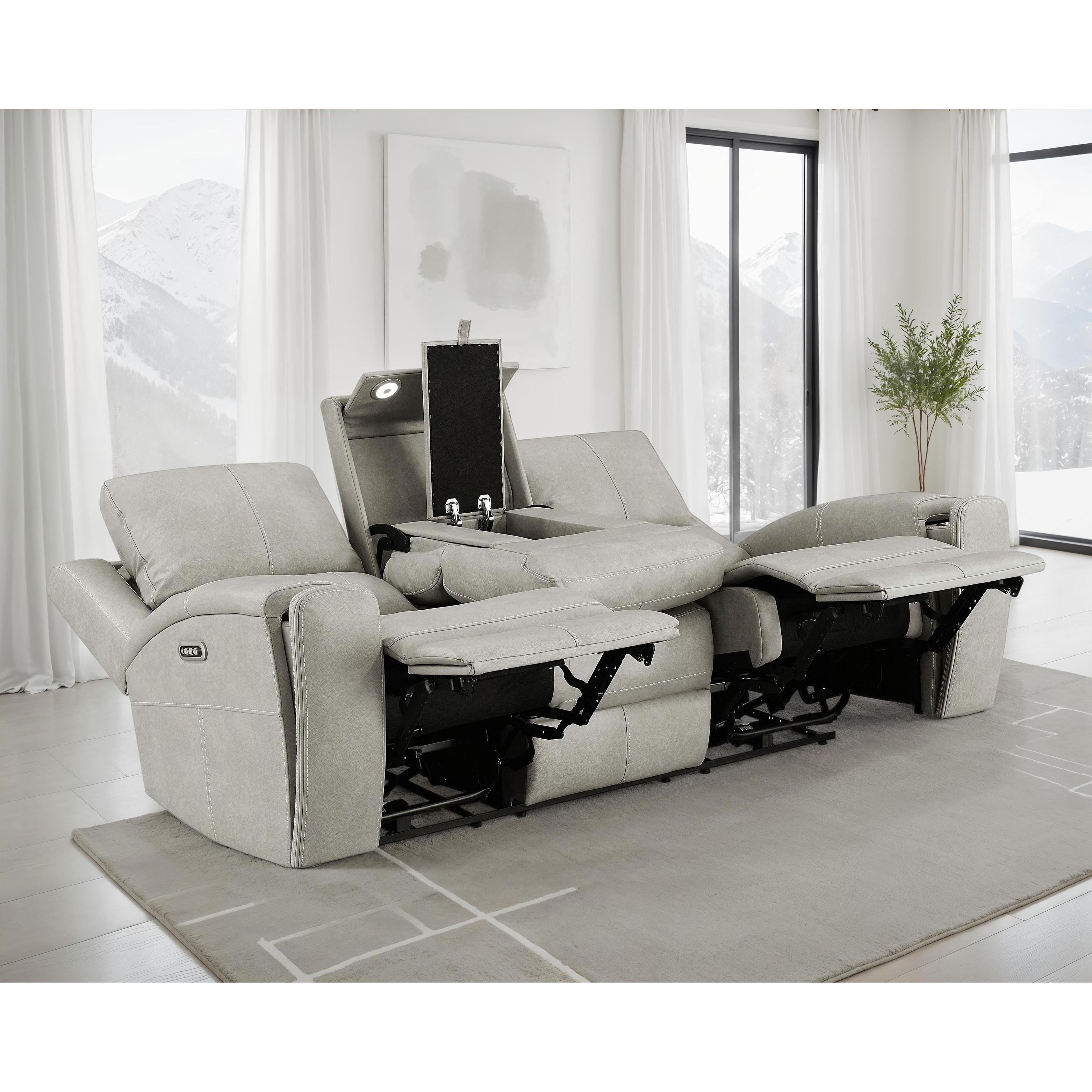  Coaster Furniture Brickston 603434PPP Triple Power Reclining Sofa - Grey IMAGE 2