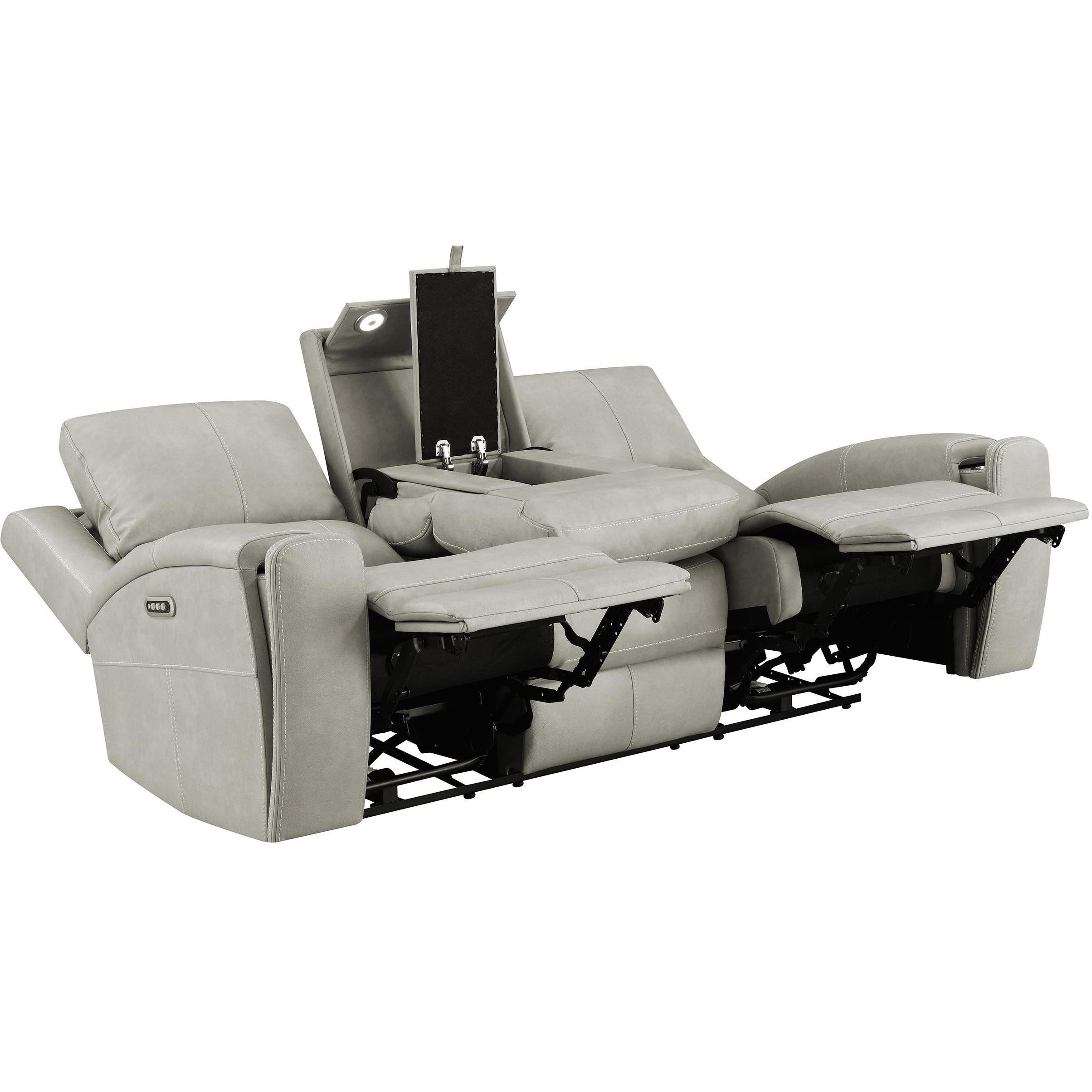  Coaster Furniture Brickston 603434PPP Triple Power Reclining Sofa - Grey IMAGE 4