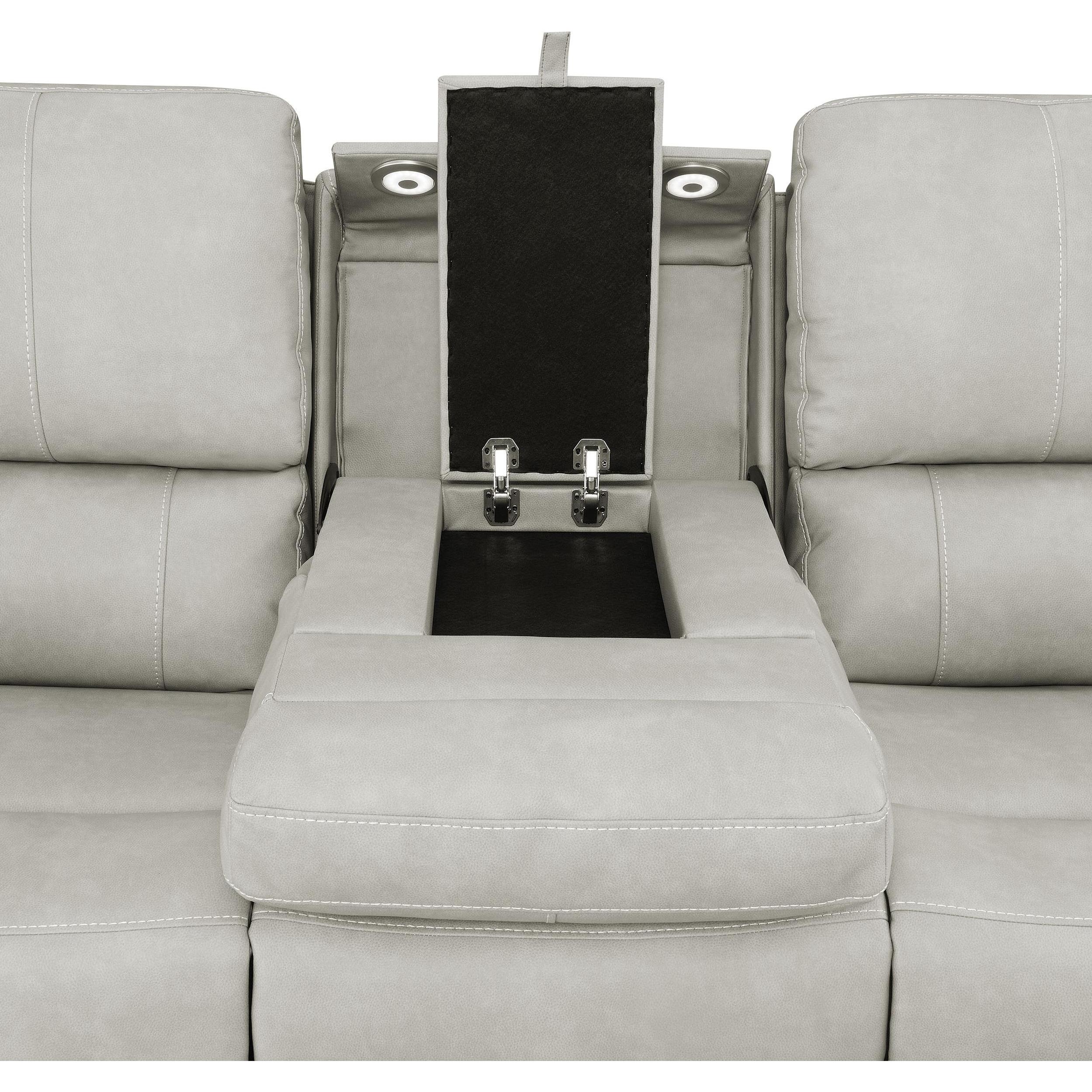  Coaster Furniture Brickston 603434PPP Triple Power Reclining Sofa - Grey IMAGE 9
