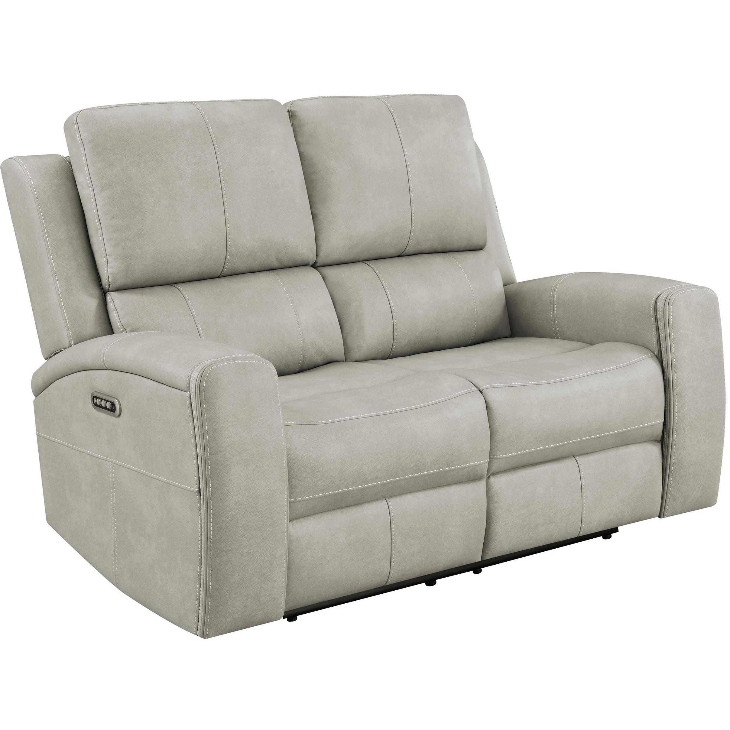  Coaster Furniture Brickston 603435PPP Triple Power Reclining Loveseat - Grey IMAGE 1