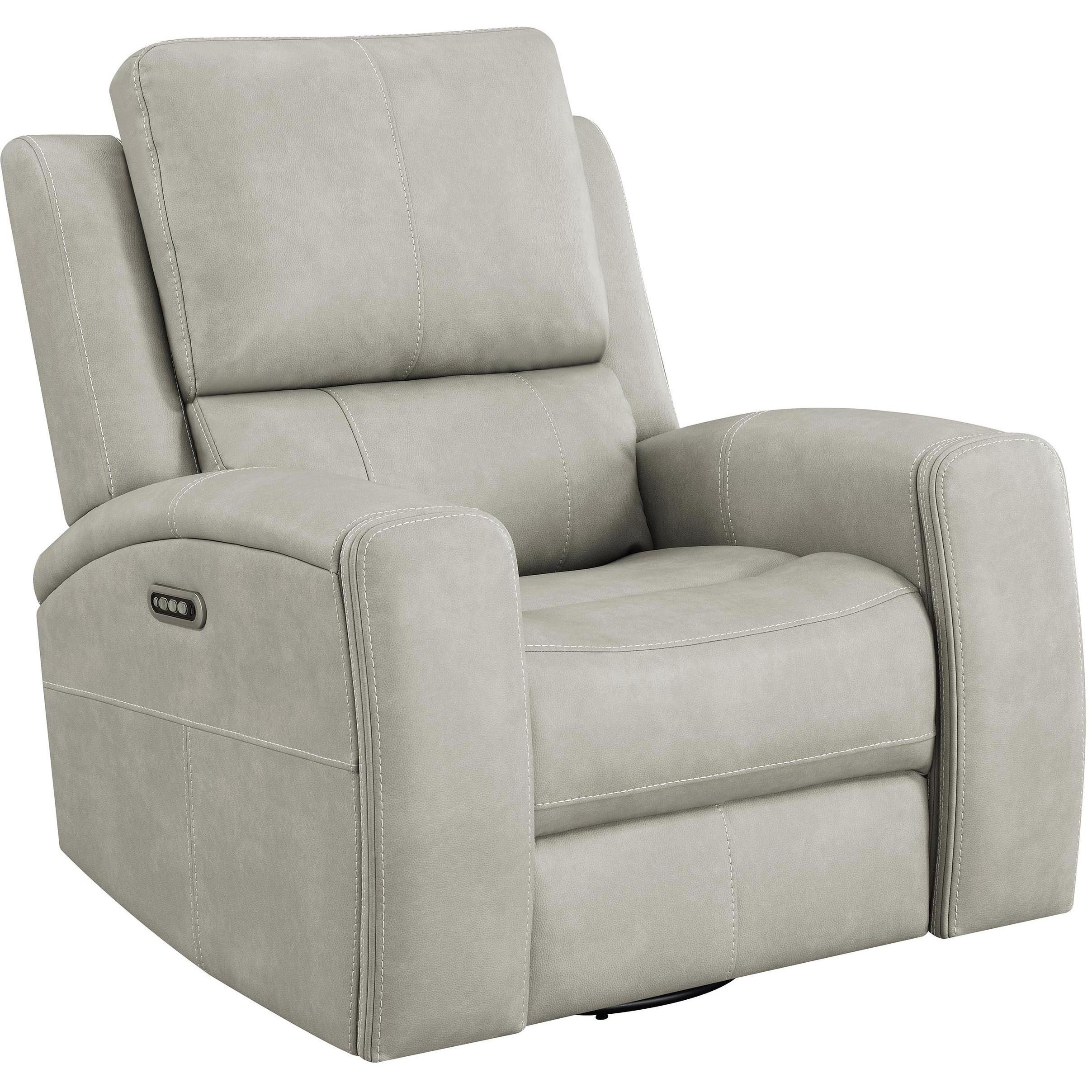  Coaster Furniture Brickston 603436PPP Triple Power Swivel Glider Recliner - Grey IMAGE 1