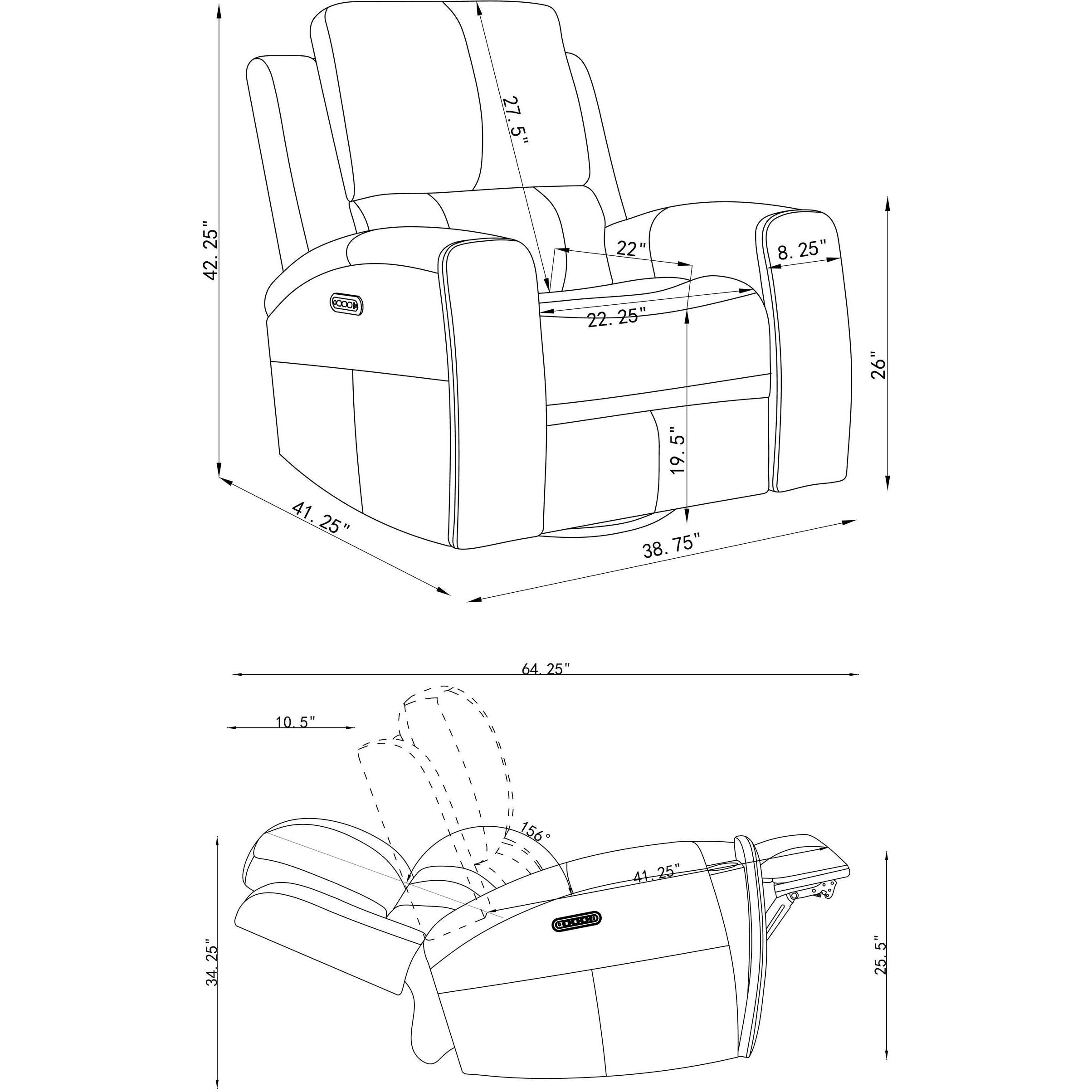  Coaster Furniture Brickston 603436PPP Triple Power Swivel Glider Recliner - Grey IMAGE 14