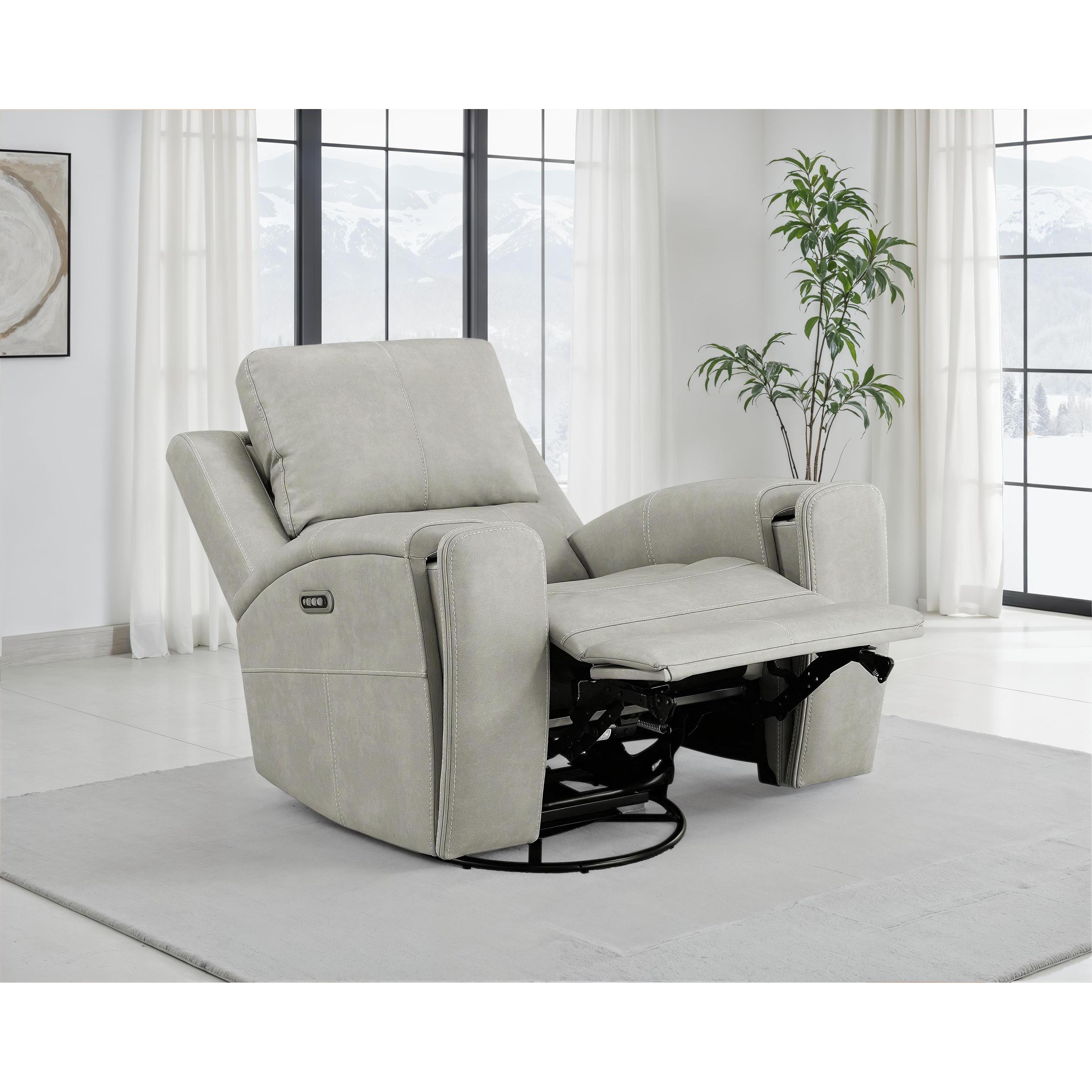 Coaster Furniture Brickston 603436PPP Triple Power Swivel Glider Recliner - Grey IMAGE 3