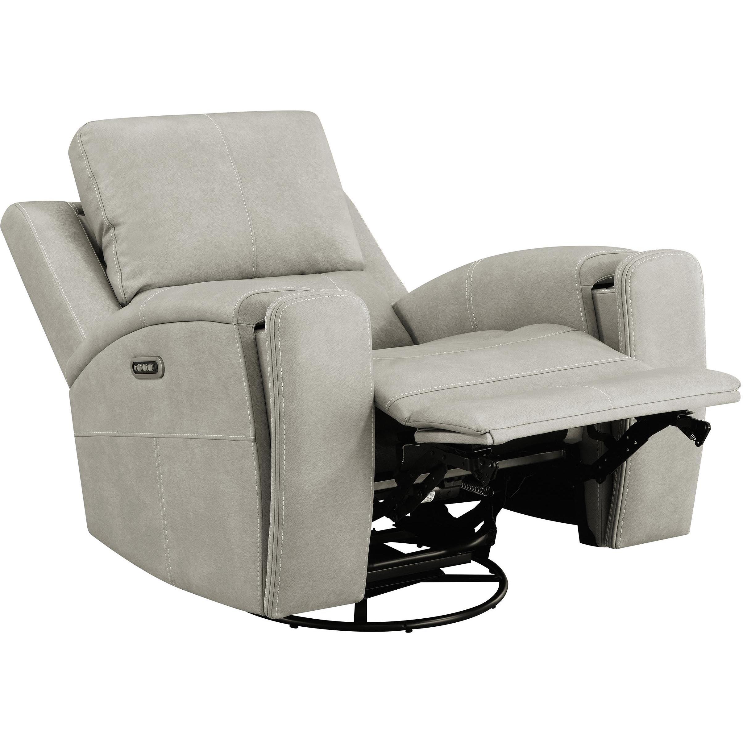  Coaster Furniture Brickston 603436PPP Triple Power Swivel Glider Recliner - Grey IMAGE 4