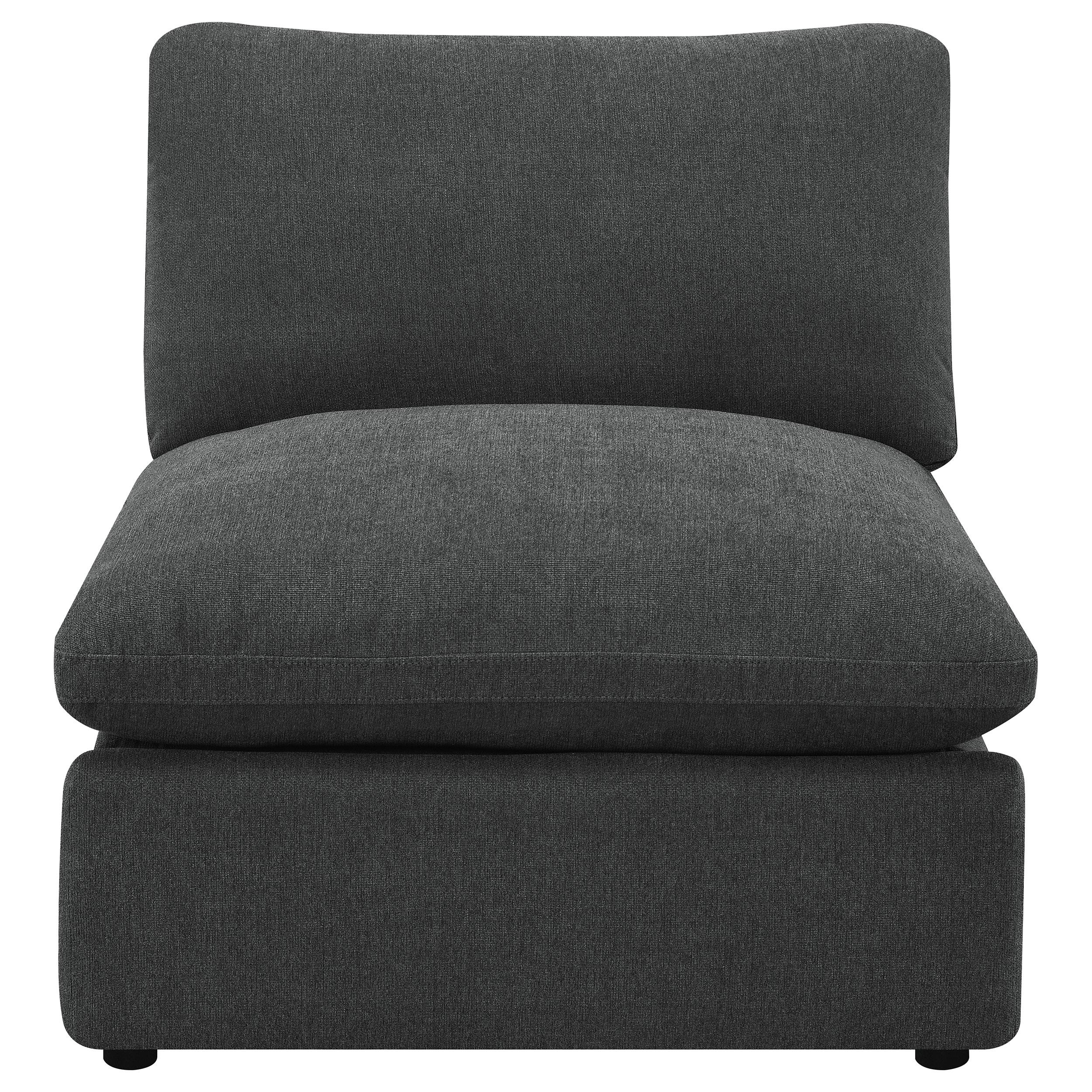  Coaster Furniture Collins 609530AC Modular Armless Chair - Dark Grey IMAGE 3
