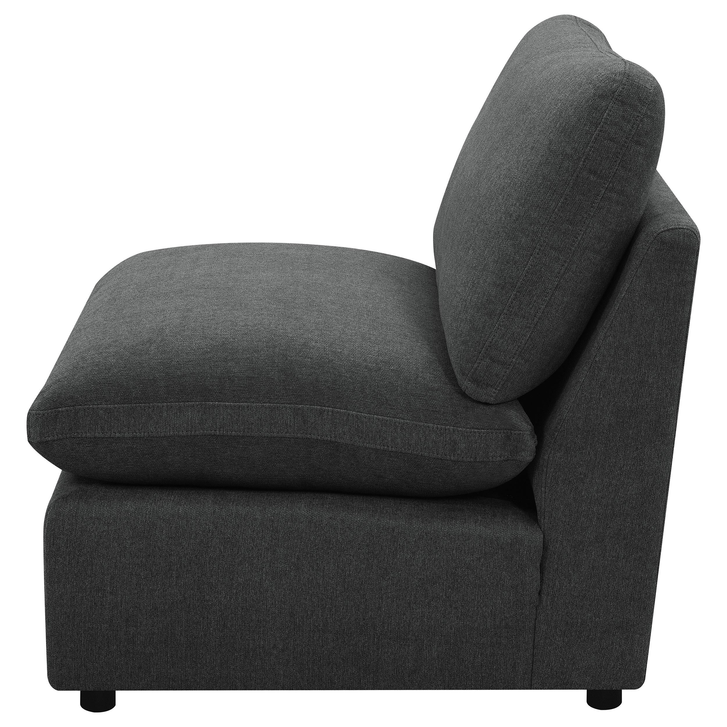  Coaster Furniture Collins 609530AC Modular Armless Chair - Dark Grey IMAGE 4