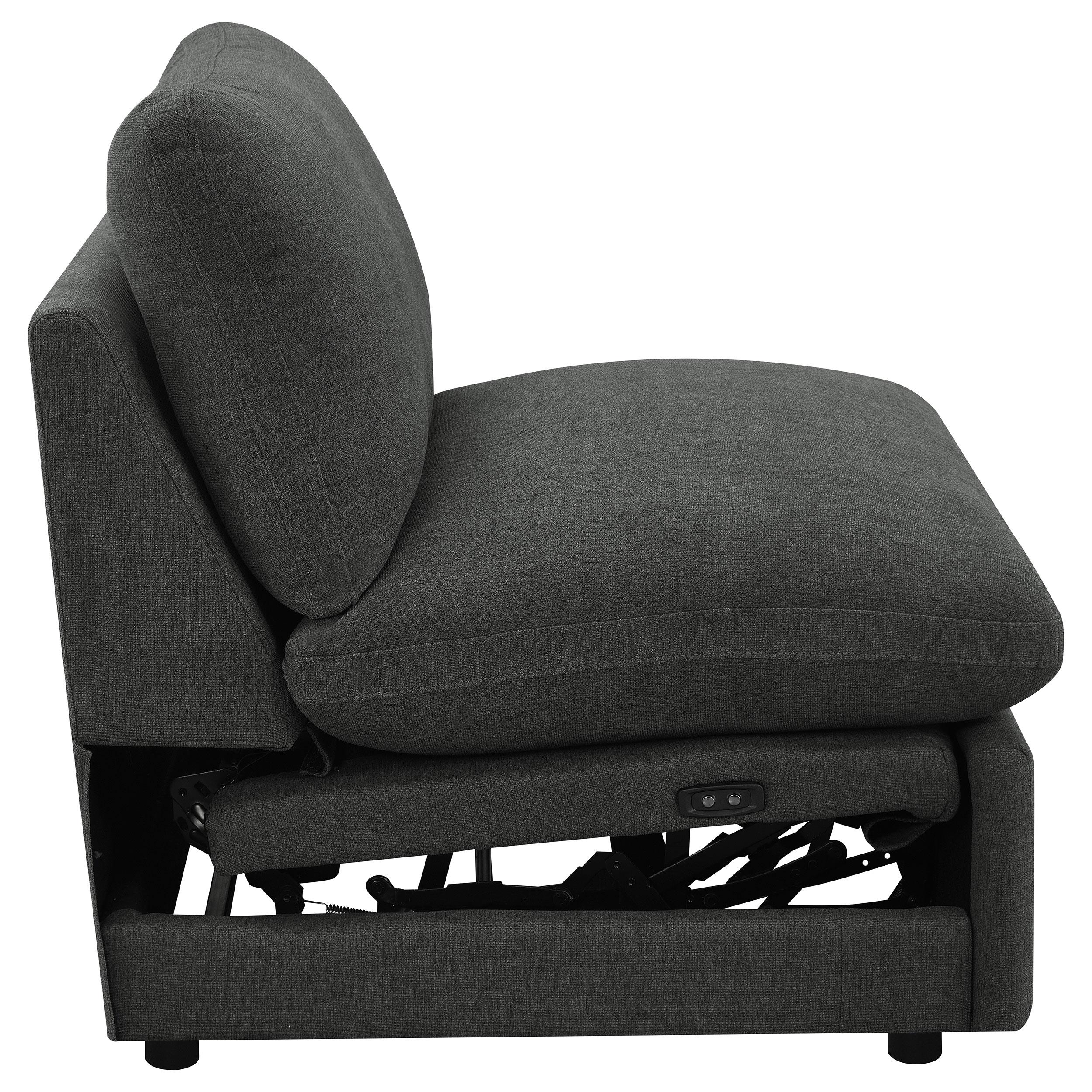  Coaster Furniture Collins 609530ARP Modular Power Armless Recliner - Dark Grey IMAGE 13