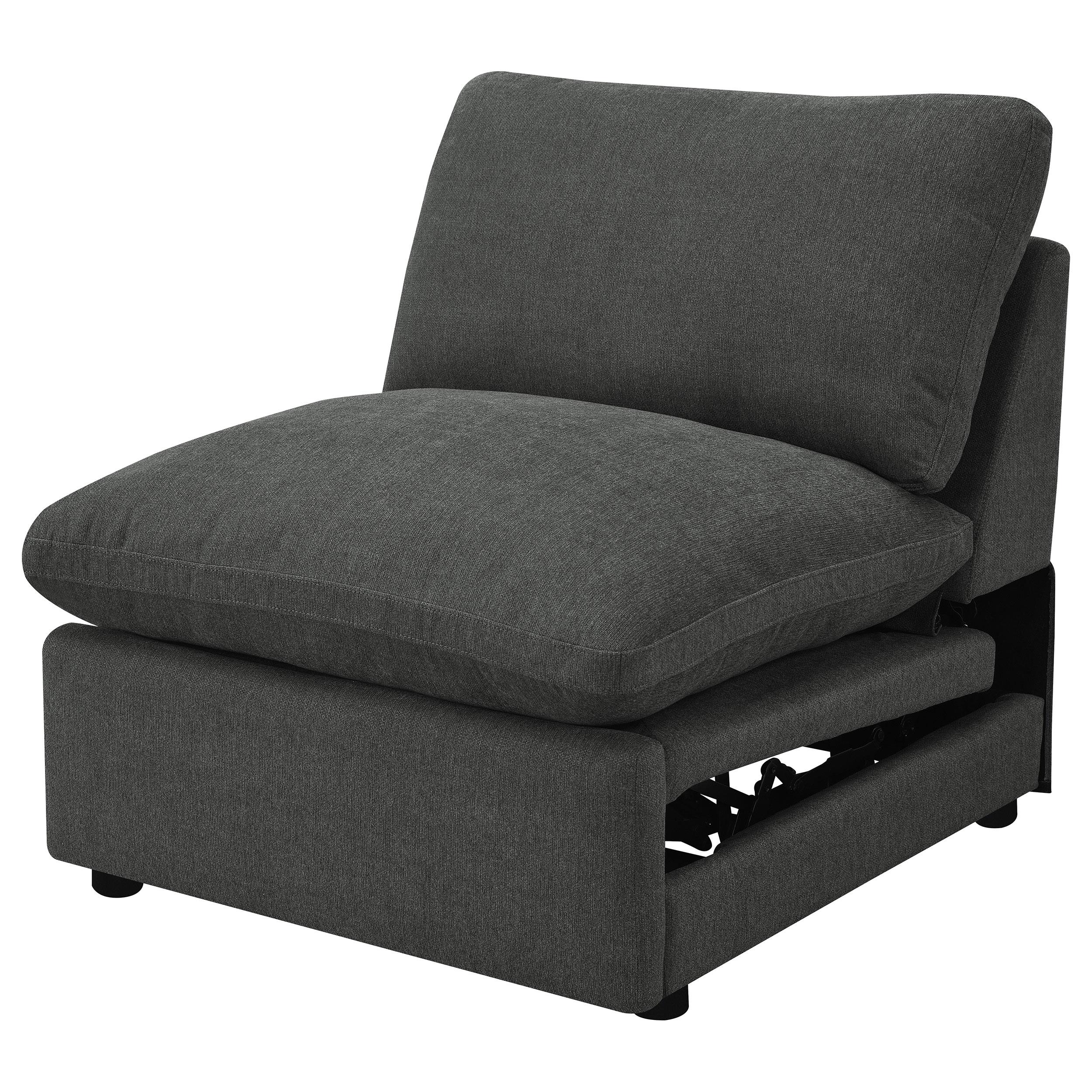  Coaster Furniture Collins 609530ARP Modular Power Armless Recliner - Dark Grey IMAGE 4