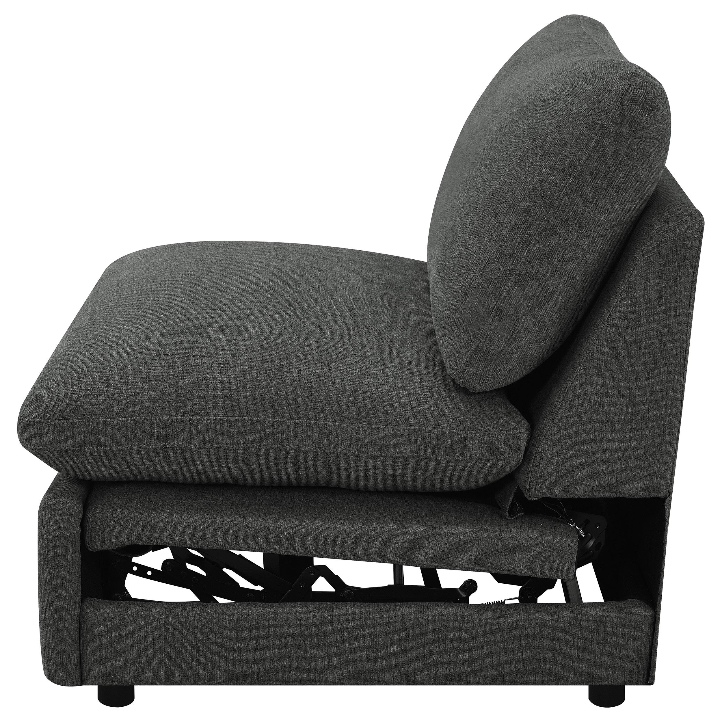  Coaster Furniture Collins 609530ARP Modular Power Armless Recliner - Dark Grey IMAGE 5