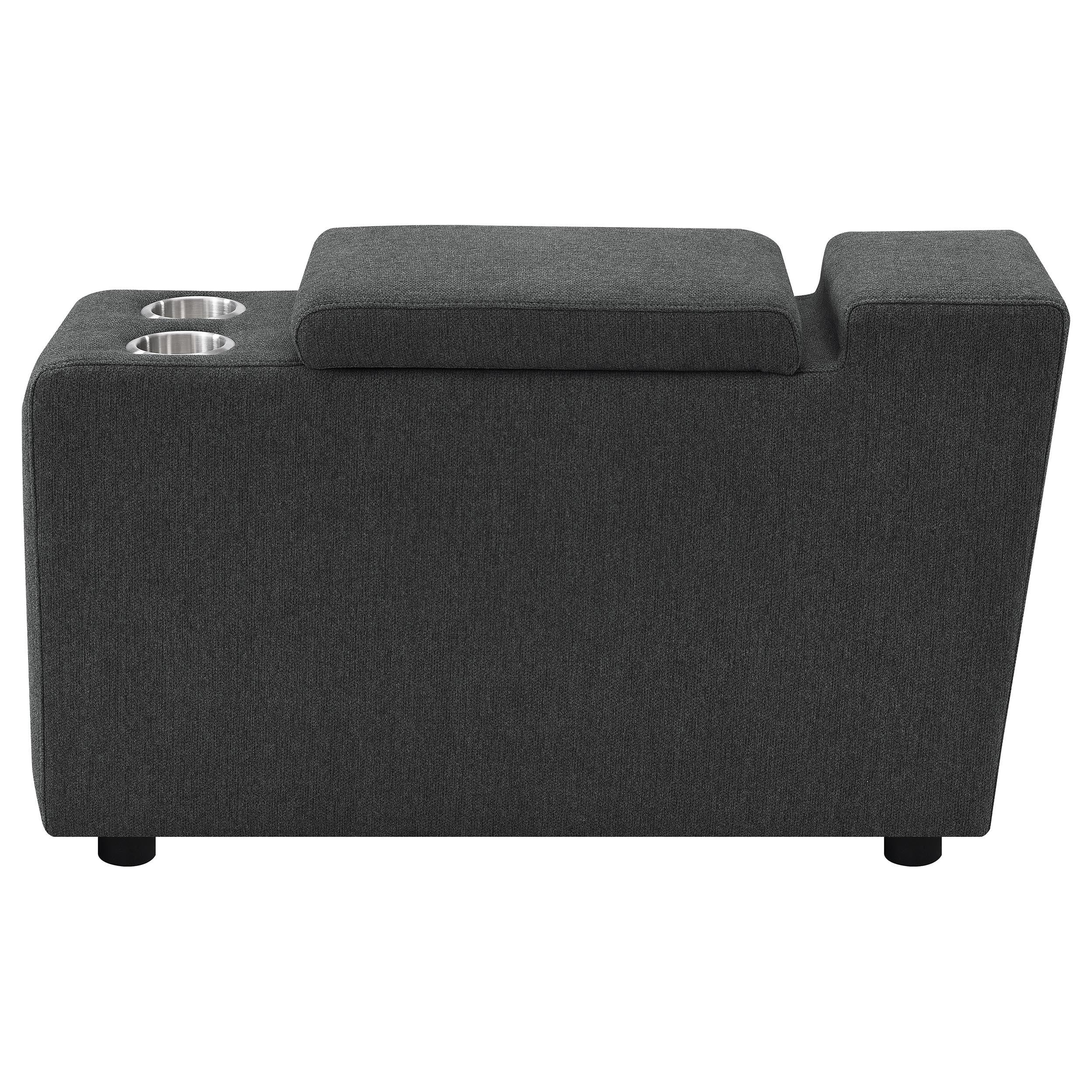 Coaster Furniture Collins 609530CON Upholstered Modular Storage Console - Dark Grey IMAGE 3