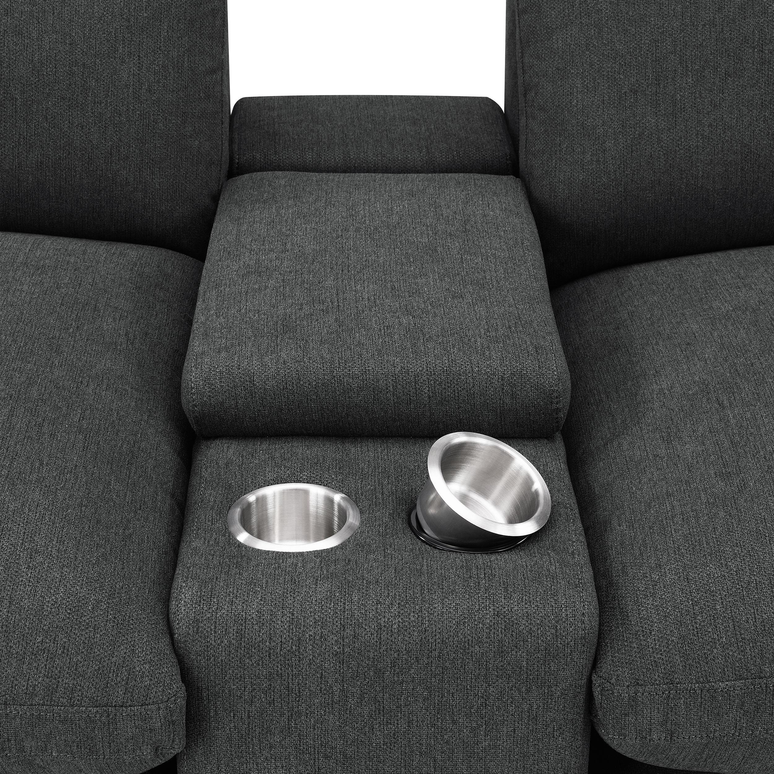  Coaster Furniture Collins 609530CON Upholstered Modular Storage Console - Dark Grey IMAGE 5