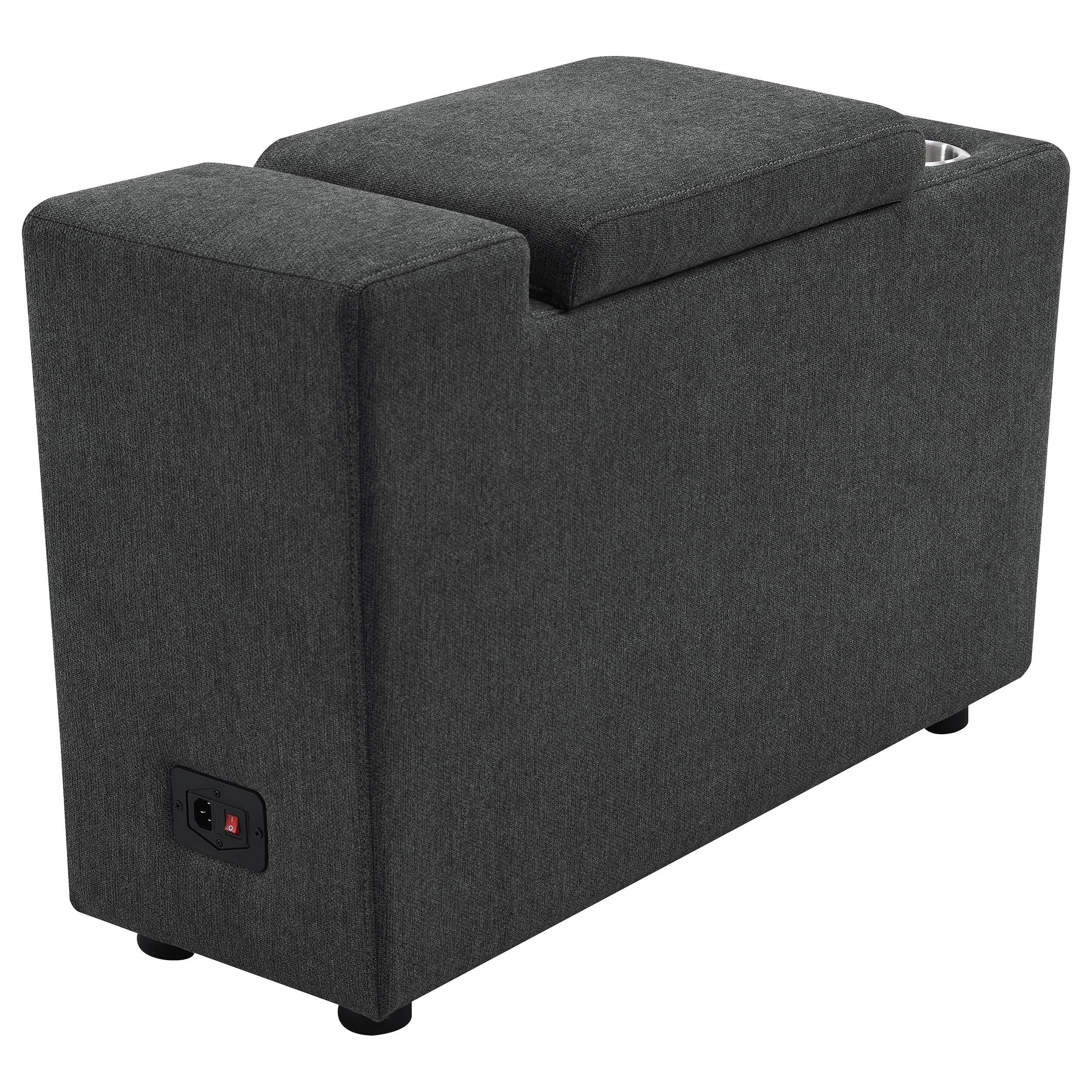  Coaster Furniture Collins 609530CON Upholstered Modular Storage Console - Dark Grey IMAGE 6