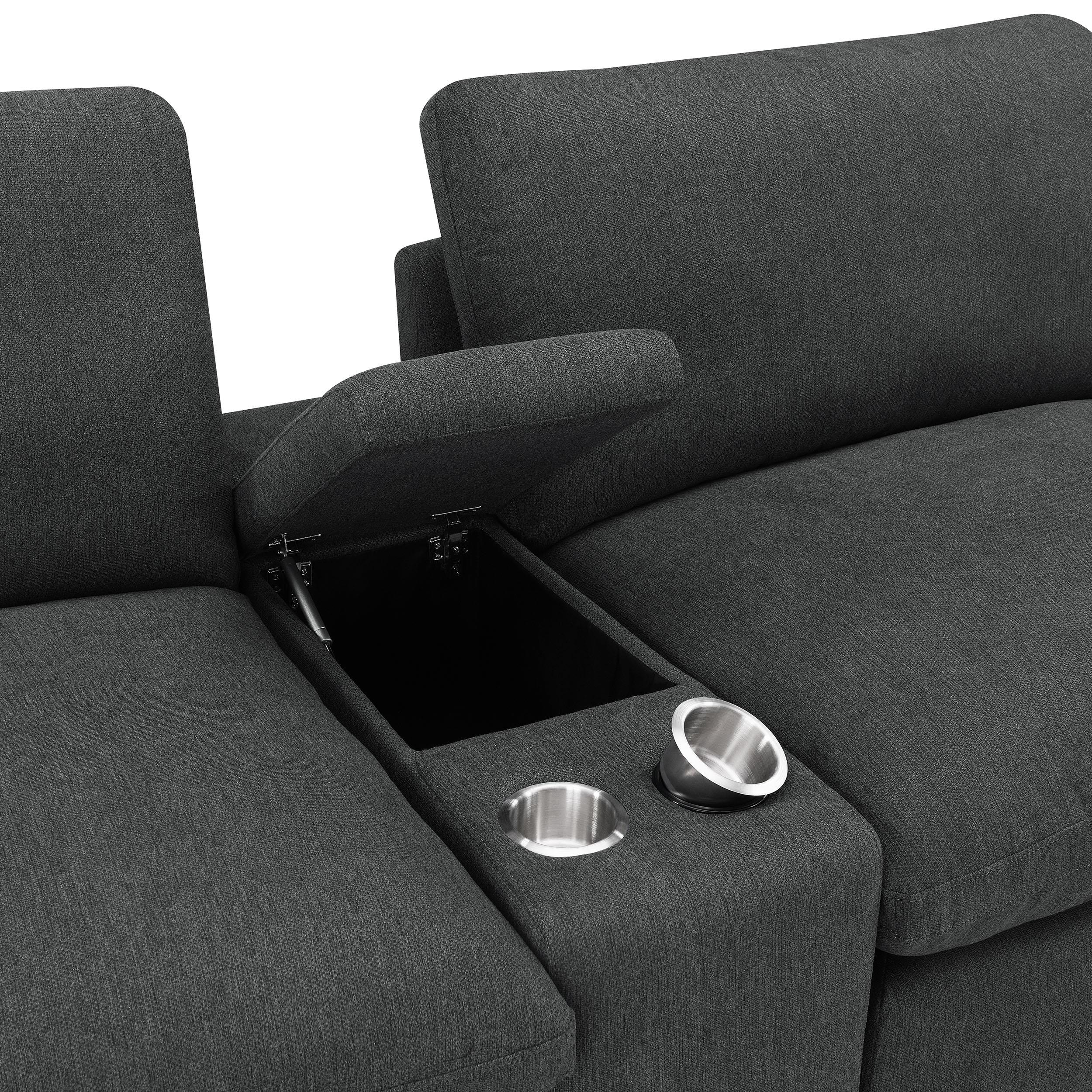  Coaster Furniture Collins 609530CON Upholstered Modular Storage Console - Dark Grey IMAGE 7