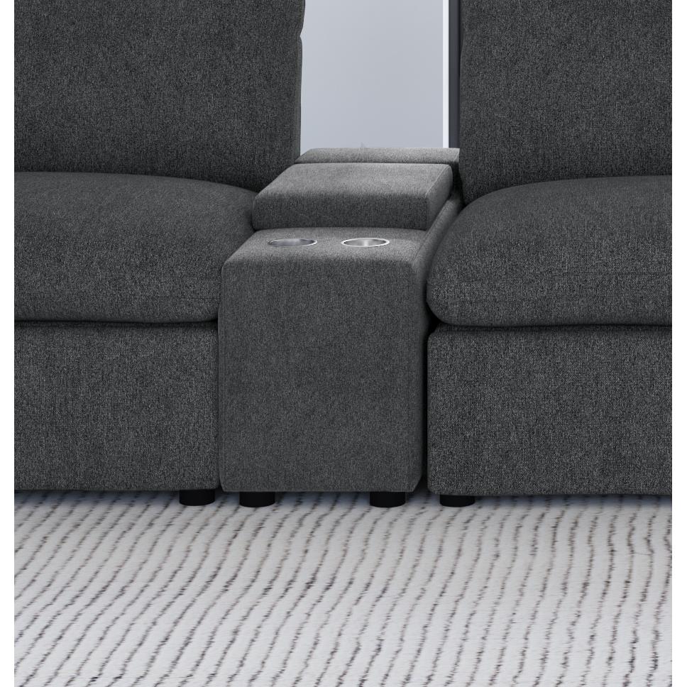 Coaster Furniture Collins 609530CON Upholstered Modular Storage Console - Dark Grey IMAGE 9