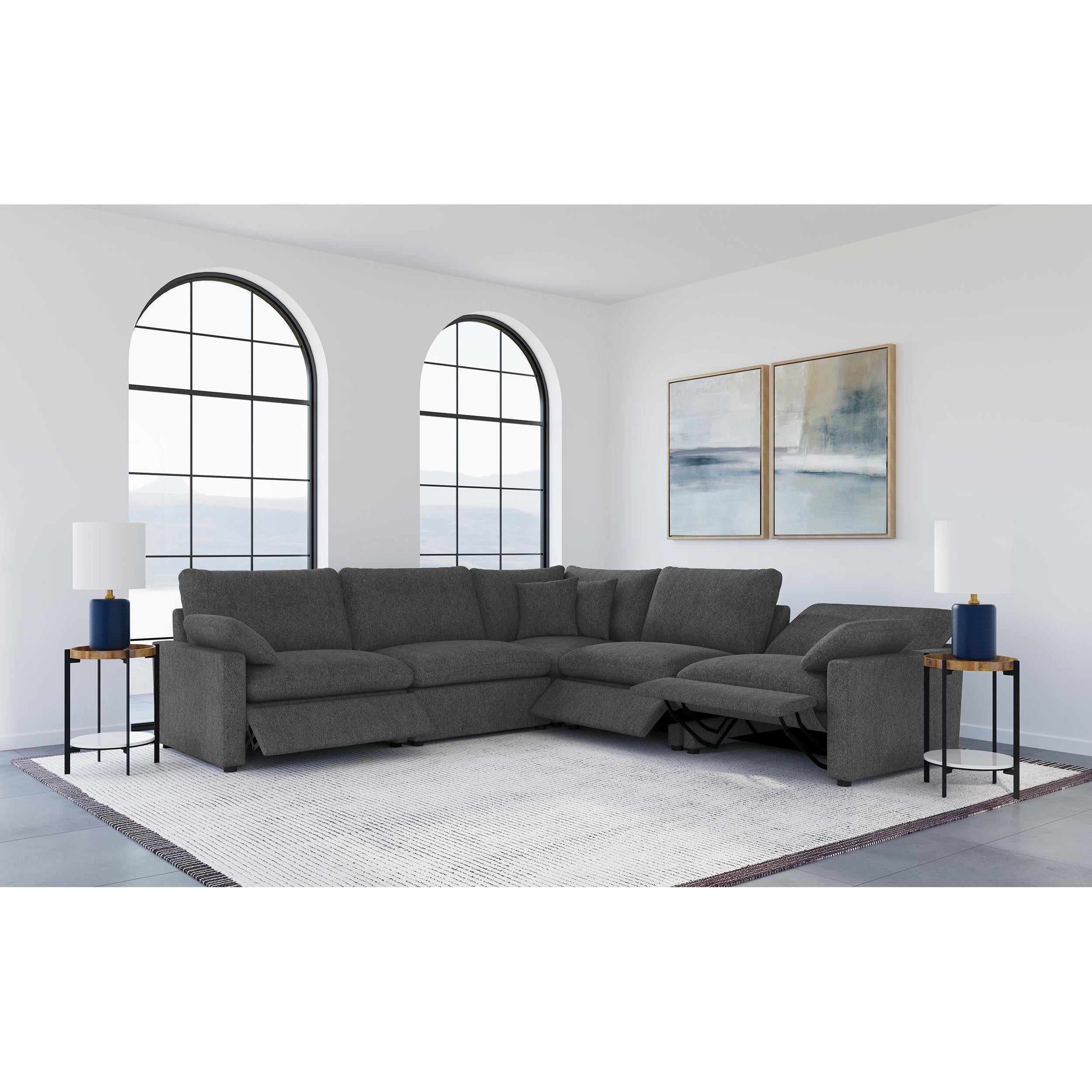  Coaster Furniture Collins 609530LRP Modular LAF Power Recliner - Dark Grey IMAGE 6