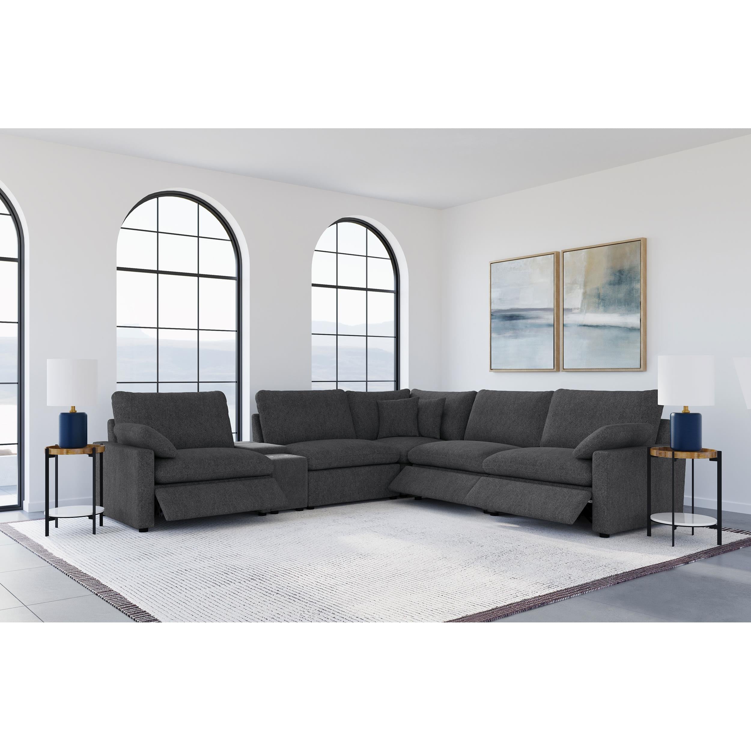  Coaster Furniture Collins 609530P-SET 6-piece Modular Power Reclining Sectional - Dark Grey IMAGE 4