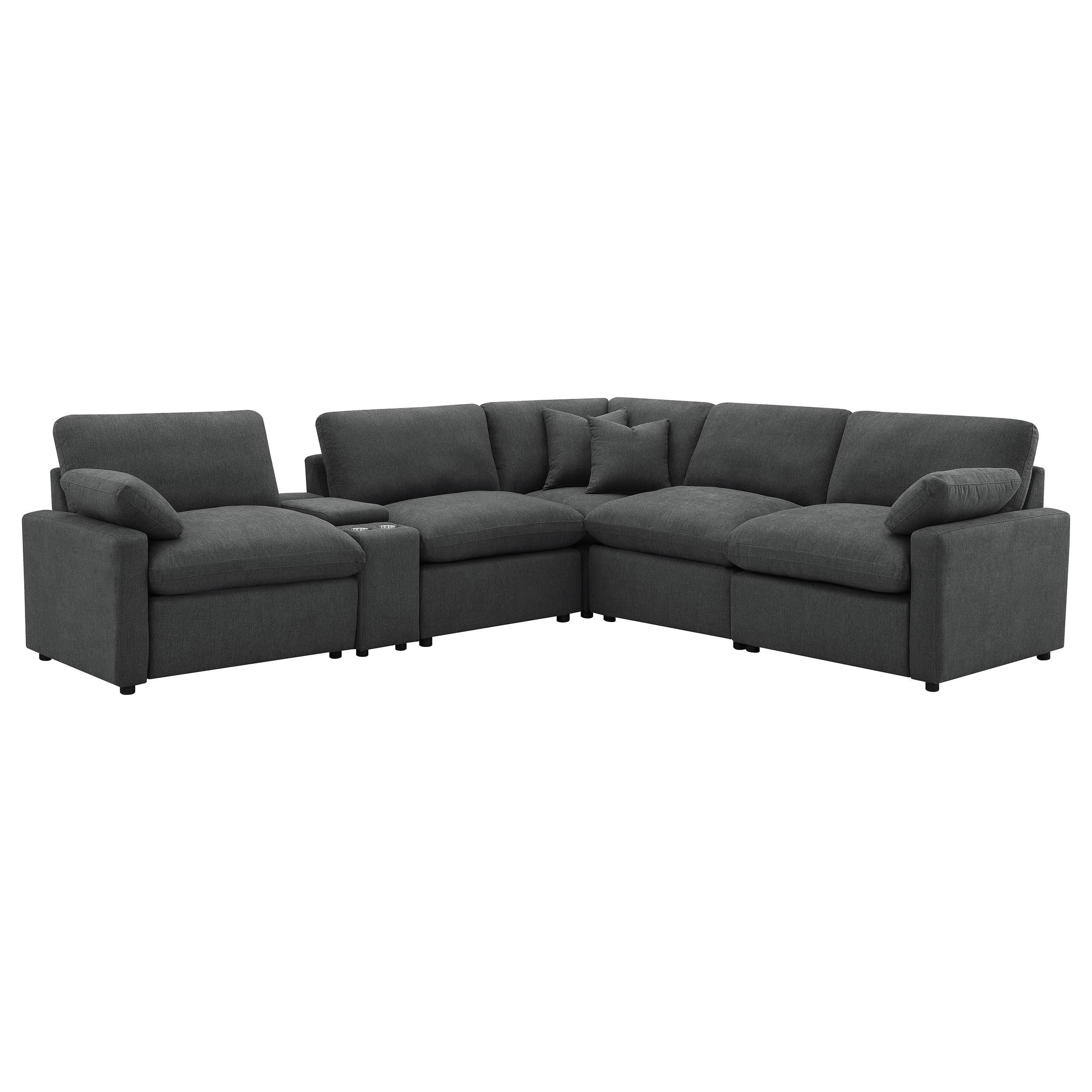  Coaster Furniture Collins 609530P-SET 6-piece Modular Power Reclining Sectional - Dark Grey IMAGE 7