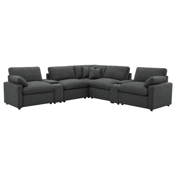 Coaster Furniture Collins 609530P-SETA 7-piece Modular Power Reclining Sectional - Dark Grey