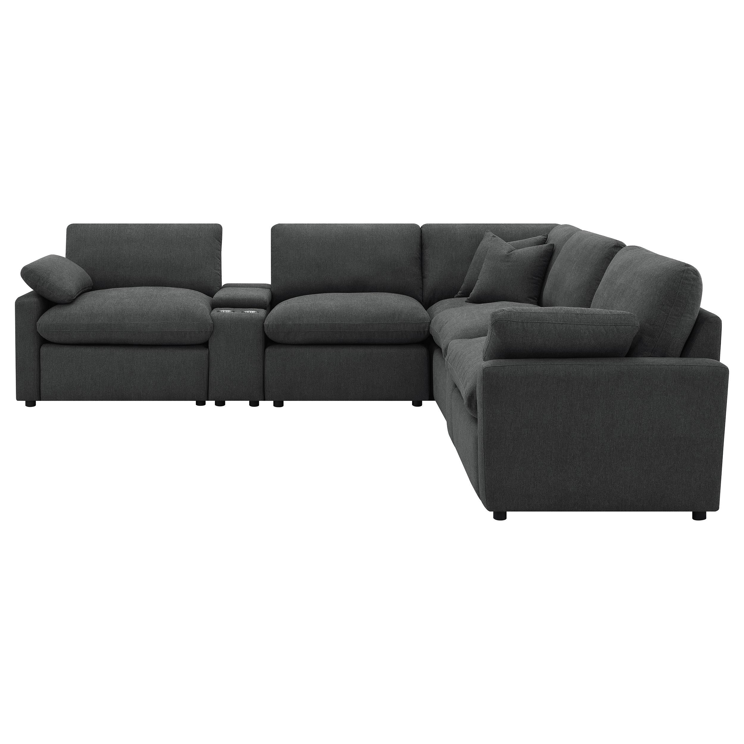  Coaster Furniture Collins 609530P-SETA 7-piece Modular Power Reclining Sectional - Dark Grey IMAGE 2