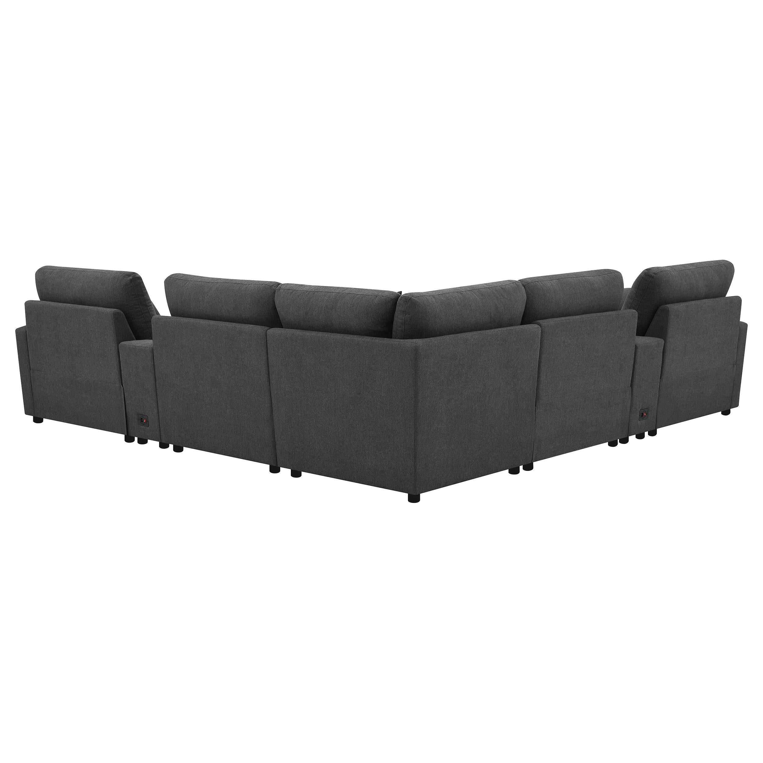  Coaster Furniture Collins 609530P-SETA 7-piece Modular Power Reclining Sectional - Dark Grey IMAGE 5