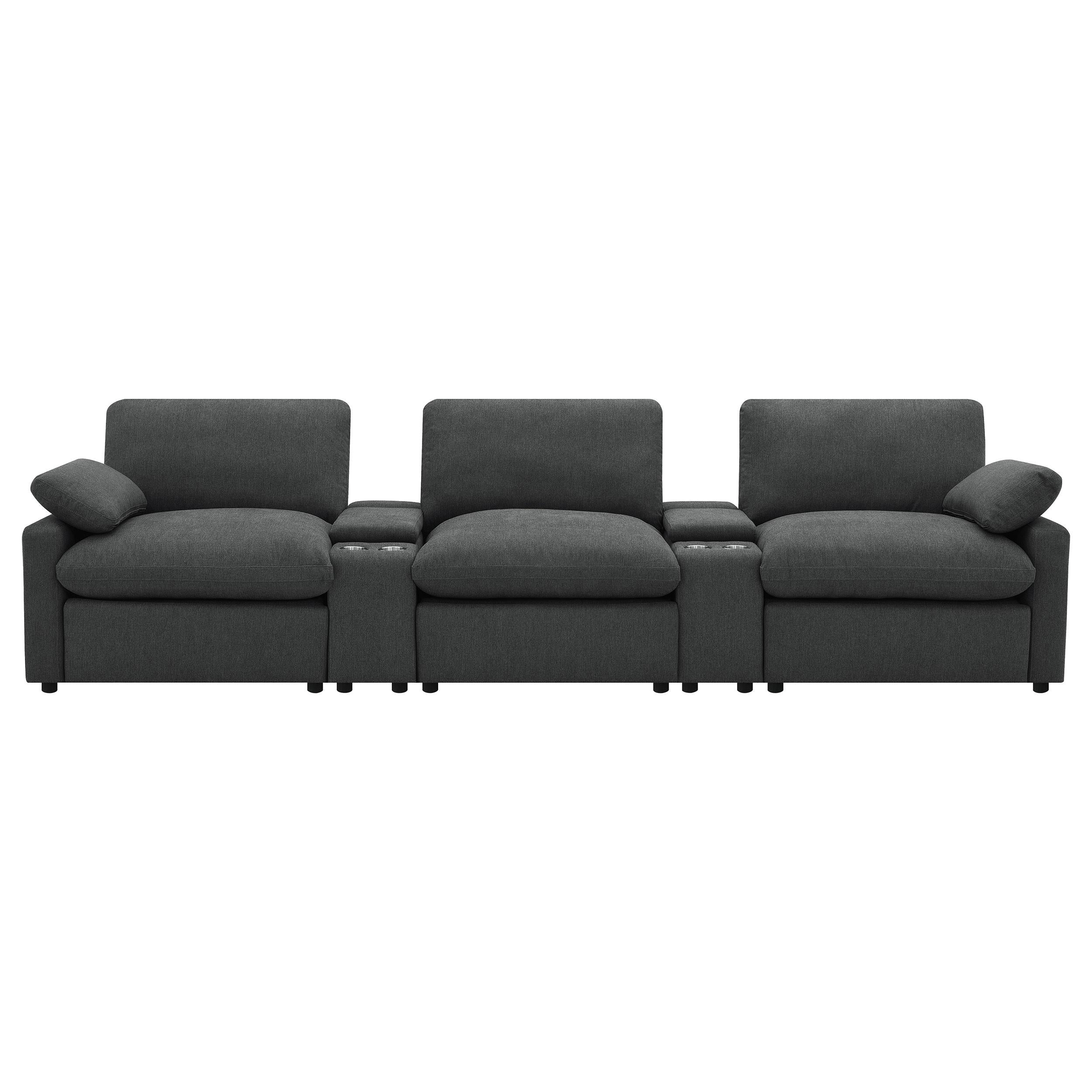  Coaster Furniture Collins 609531PT 5-Piece Power Reclining Home Theater Seating - Dark Grey IMAGE 3