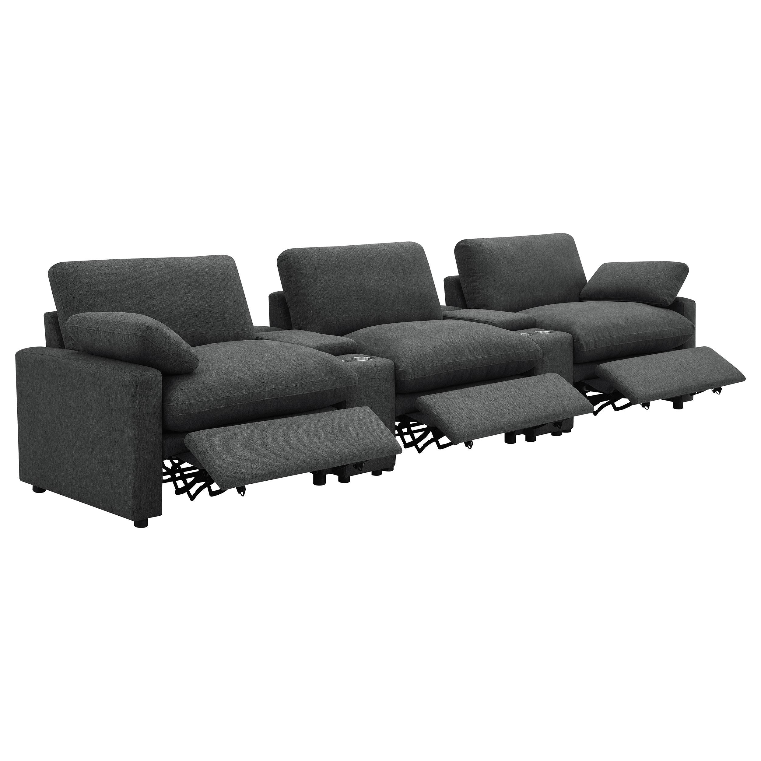  Coaster Furniture Collins 609531PT 5-Piece Power Reclining Home Theater Seating - Dark Grey IMAGE 9