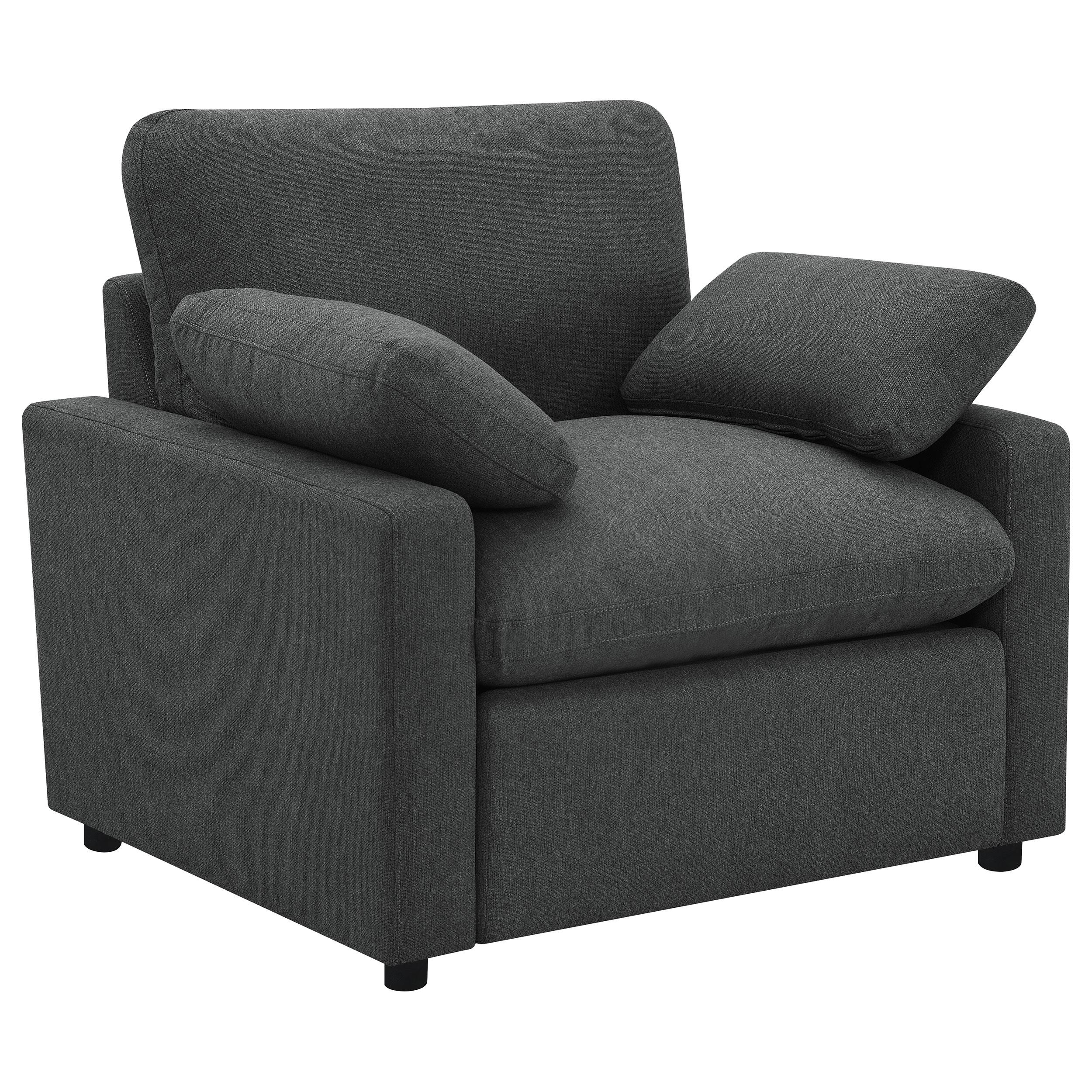  Coaster Furniture Collins 609533P Upholstered Power Recliner Chair - Dark Grey IMAGE 1