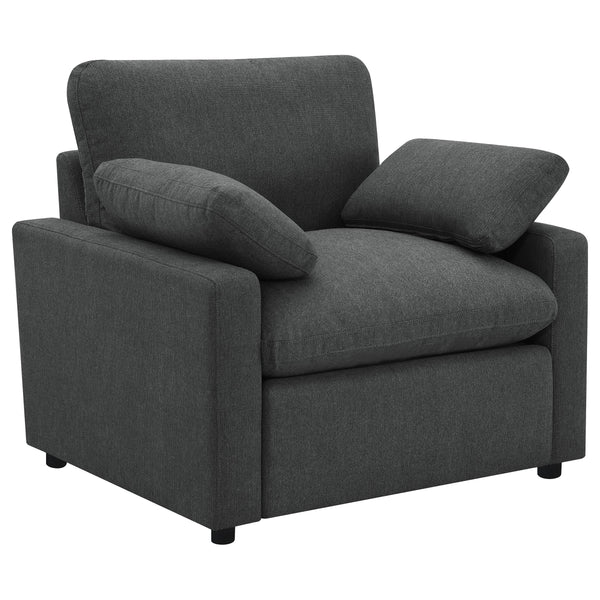 Coaster Furniture Collins 609533P Upholstered Power Recliner Chair - Dark Grey